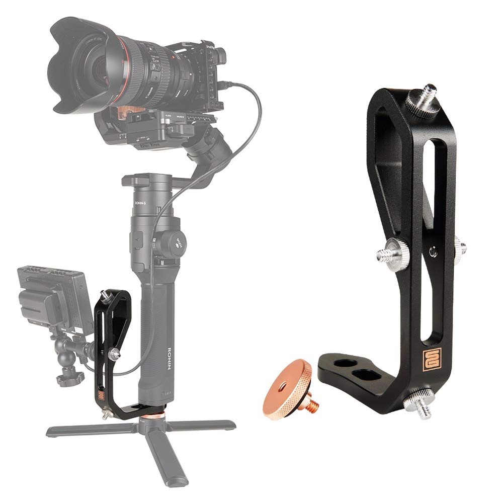 Simply Gimbal Fmj Handheld Gimbal Adapter For Mounting Monitors, Microphones, And Accessories. Compatible With Dji Ronin-S, Zhiyun Crane 2, Crane Plus, V2, Crane M, Moza Air & Many More -A Mini Dual Grip (Black)