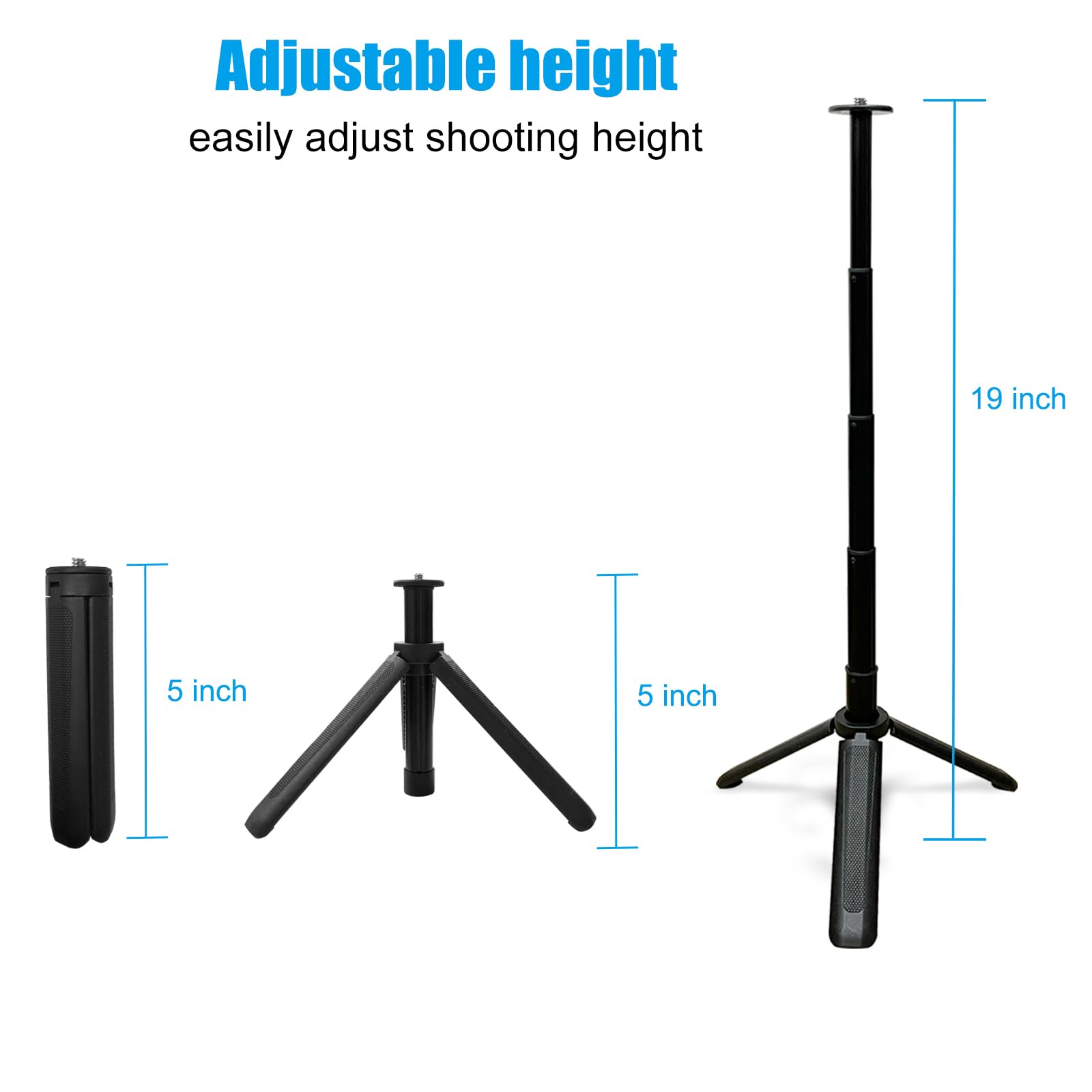Khazylorr Webcam Tripod For Desk, Mini Tripod For Webcam Extendable Small Tripods For Camera 5 Levels Adjustment 360 Swivel, Desktop Webcam Stand For Logitech Webcams Iphone Samsung And Action Camera