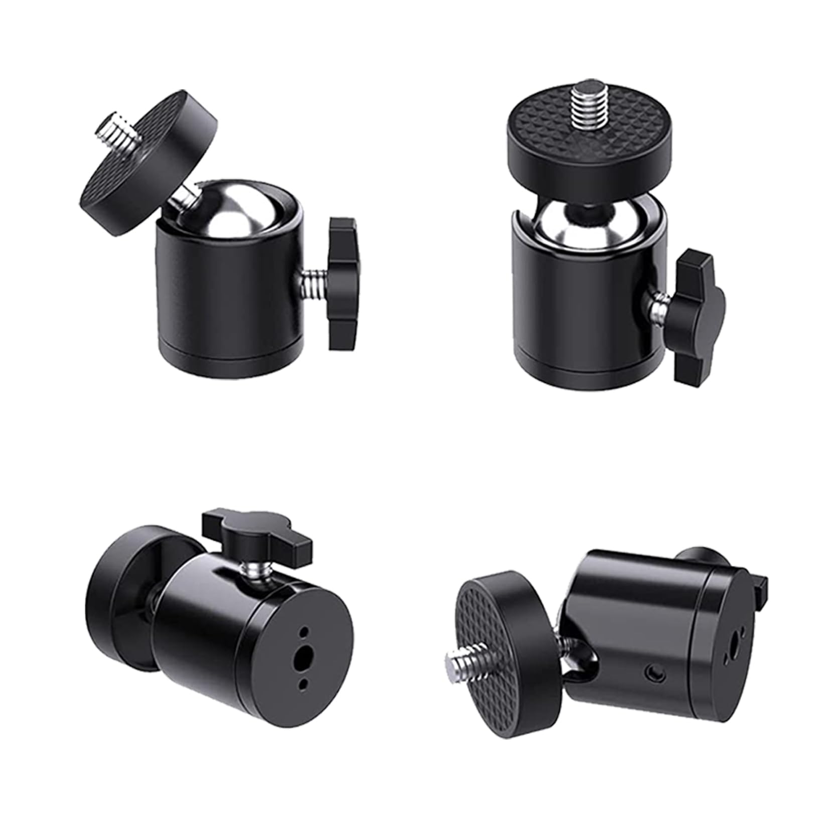 Folgtek 6Pcs Mini Universal Ball Heads Tripod Ball Head Camera Screw Mount, 360 Degrees Rotatable Tilt With 1/4 Inch Screew For Cameras Smart Phone Tripods Monopods Camcorder Led Light Stand