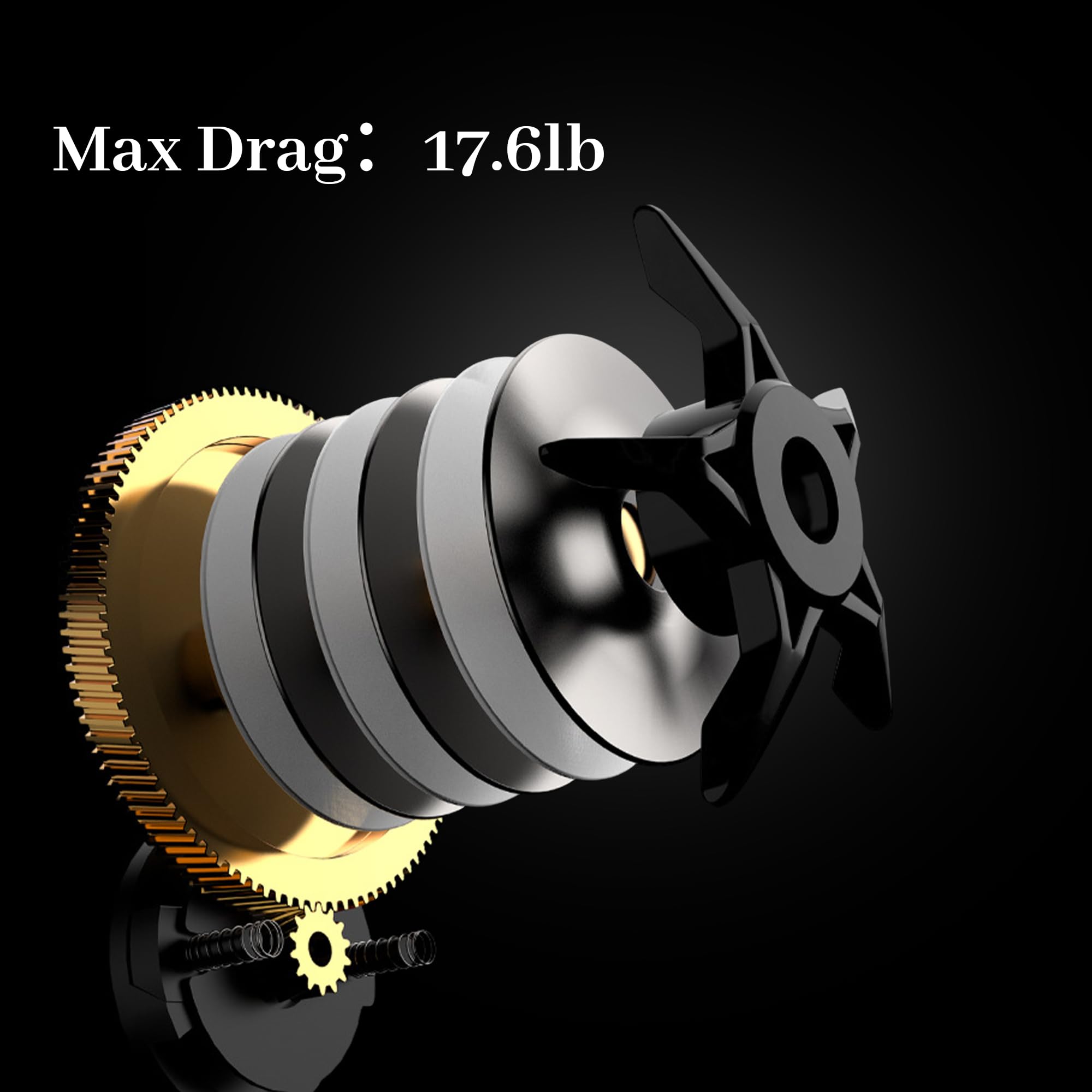 Lacusmall Baitcasting Reel, Fishing Reel, Magnet Braking System, 17.6 Lb Max Drag, 7.2:1 And 6.3:1 Gear Ratio