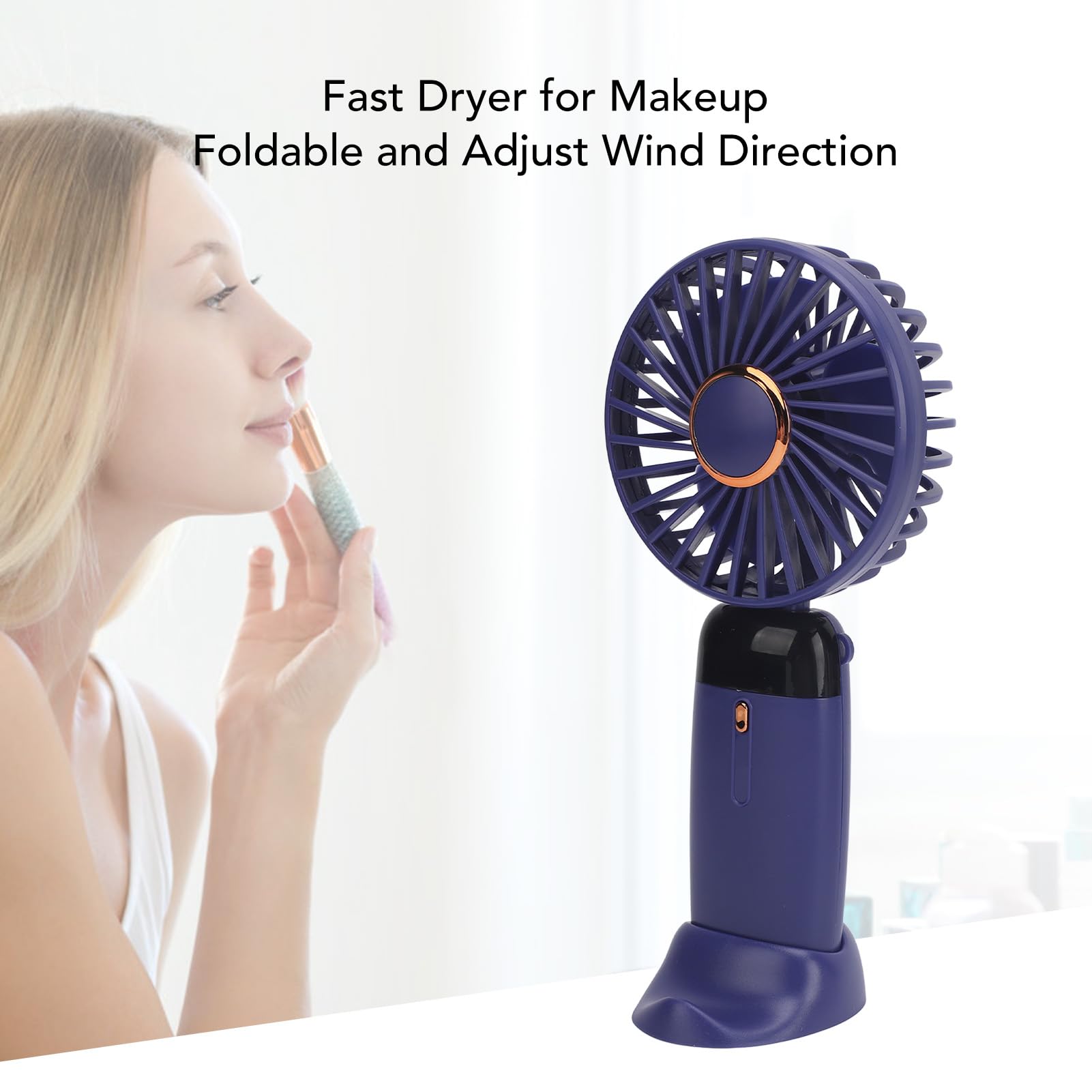 Portable Handheld Fan, 3 In 1 5 Speeds Adjustable Foldable Quiet Cooling Fan With Digital Display