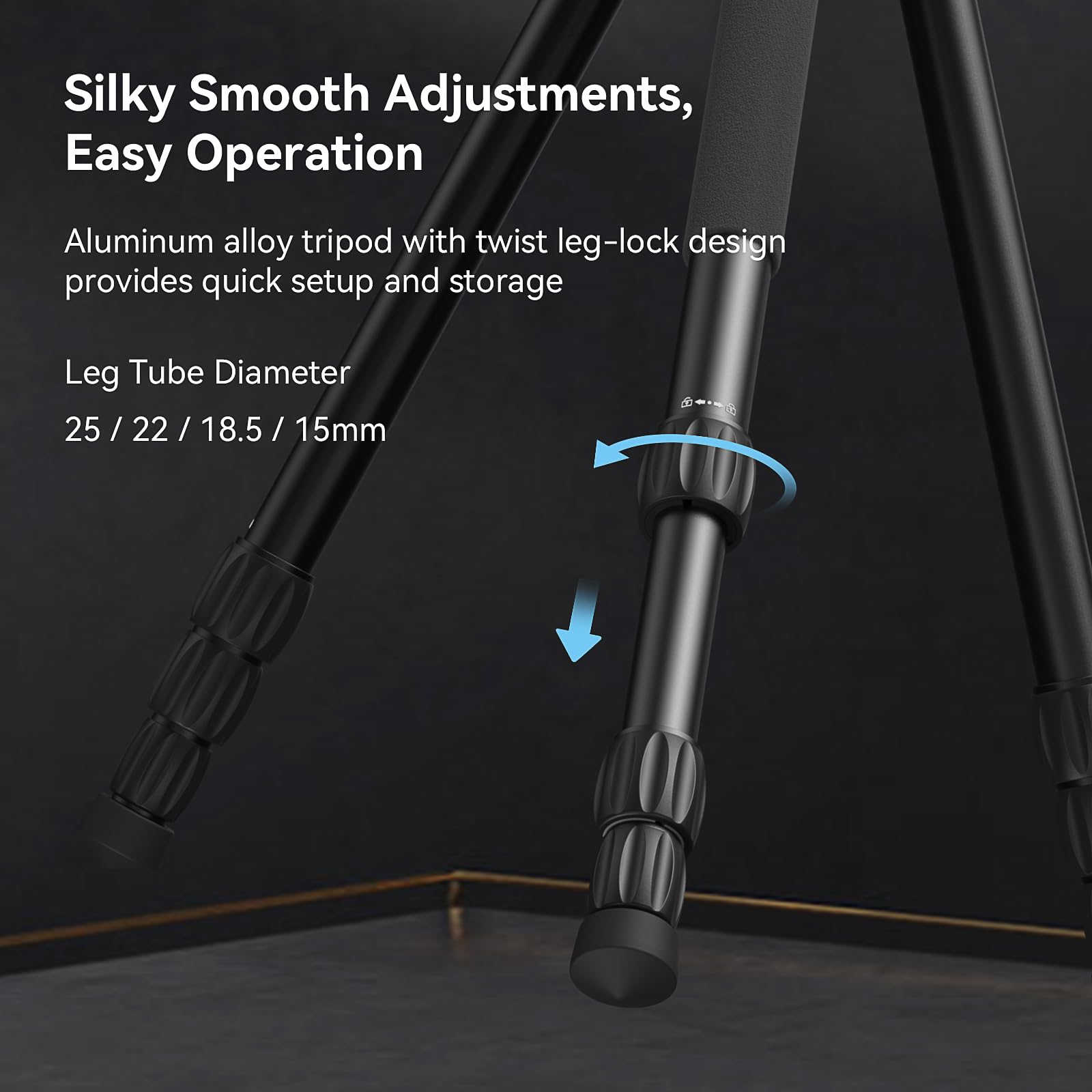 Smallrig Ct190 Professional Video Tripod, 72" Camera Tripod With Leveling Base, Monopod Conversion, Video Tripod For Travel, Video And Vlogging, With Carry Bag, Load Up To 8.8 Lbs/4 Kg - 4319