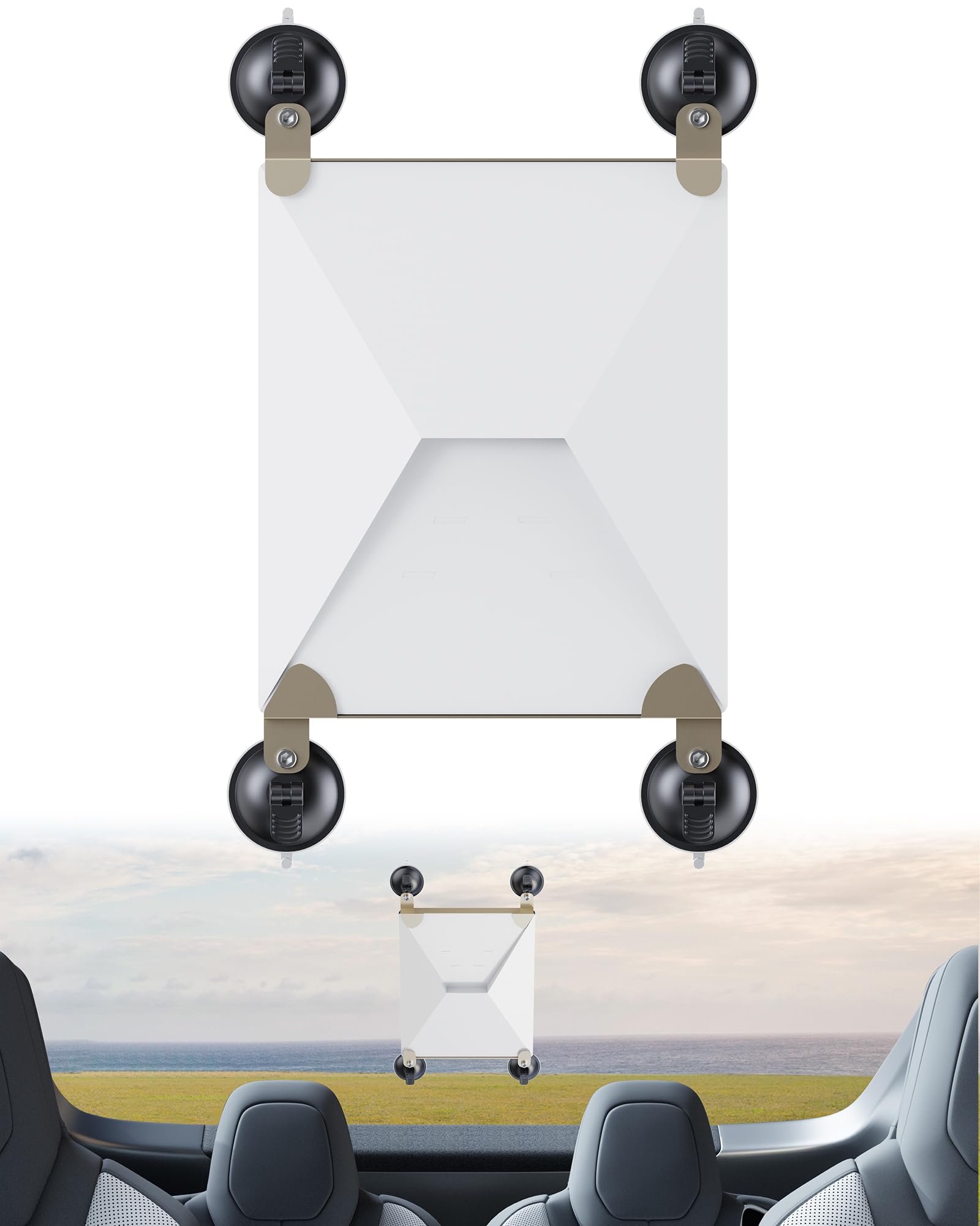 Golured Starlink Mini Car Mount And Car Mounting Kit, Starlink Mini Mount With Strong Suction Cups And Dual Slots For Secure Sunroof/Front/Rear Window Installation, Suitable For Travel Internet (Gray)