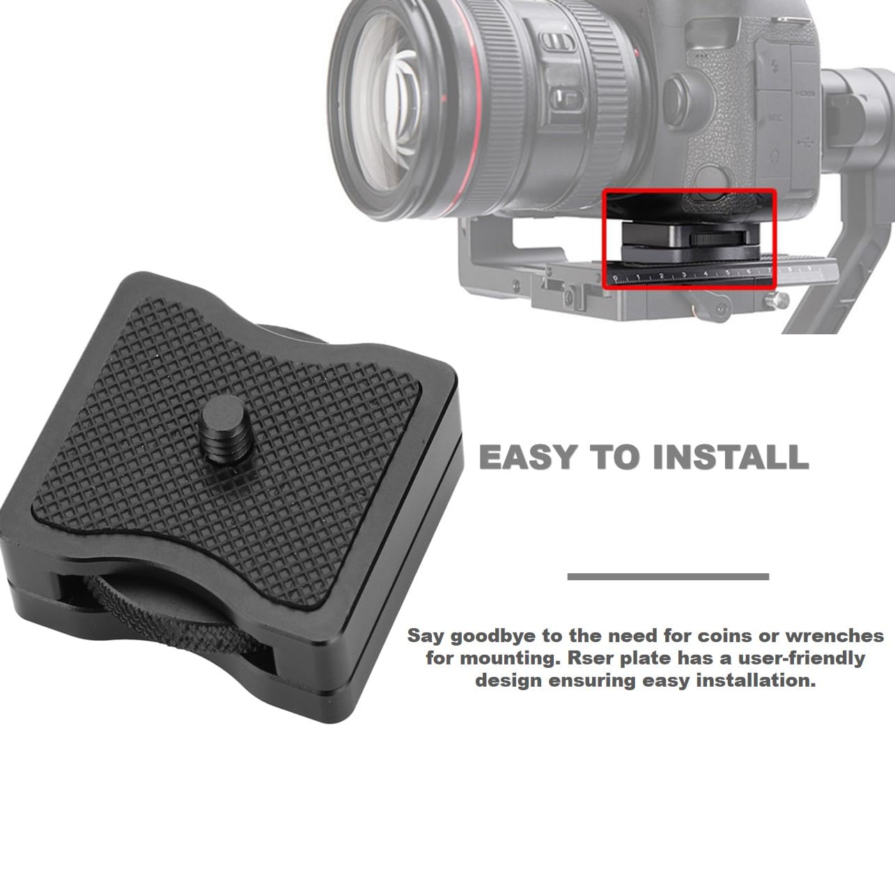 Bonkzebu Camera Quick Riser, Increase By 1 5 Centimeters Camera Hight Riser, Aluminum Alloy Material Camera Quick Riser Adapter, For Ronins Dslr Stabilizer 1/4