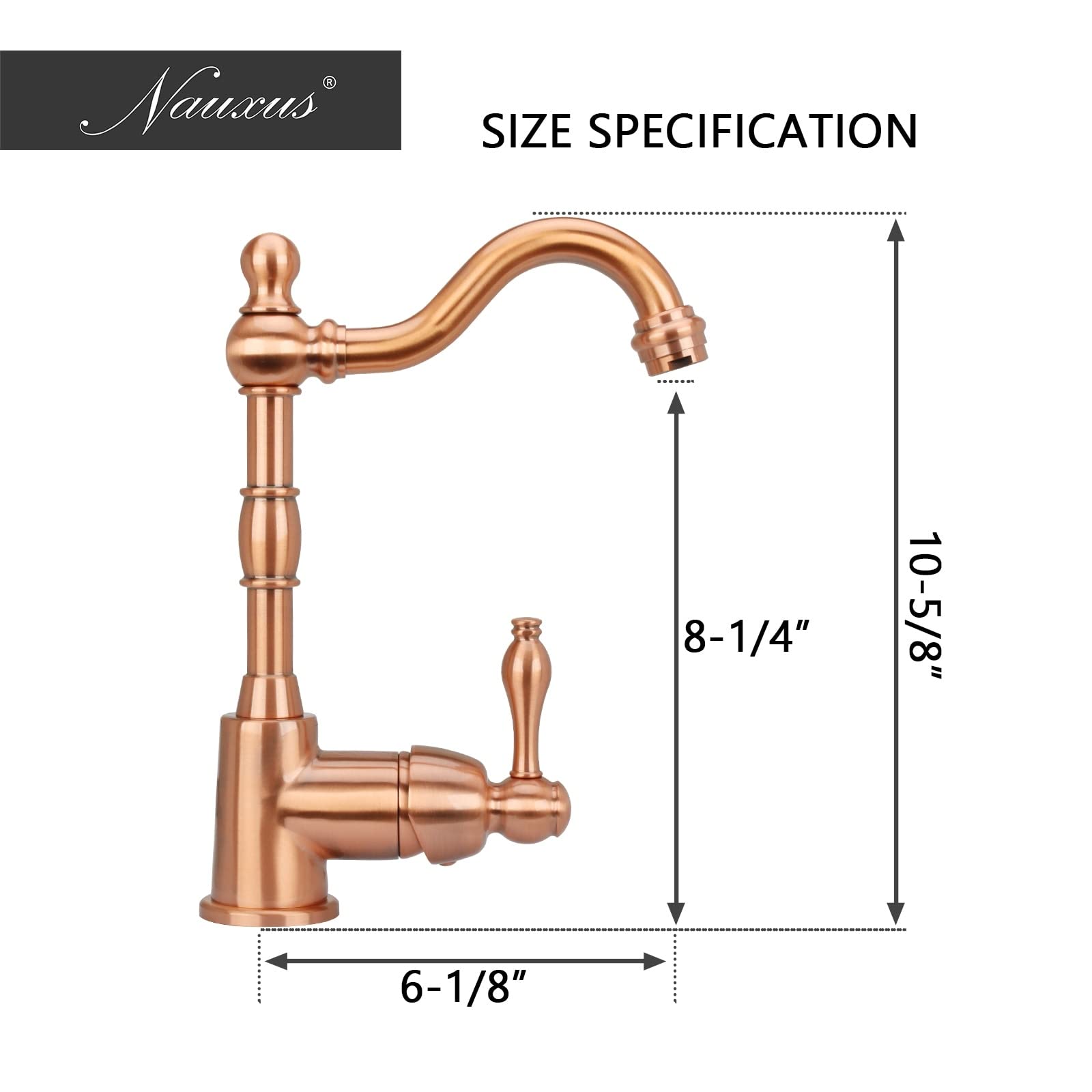 Overstock Nauxus One-Handle Widespread Kitchen Bar Faucet Antique Copper Antique