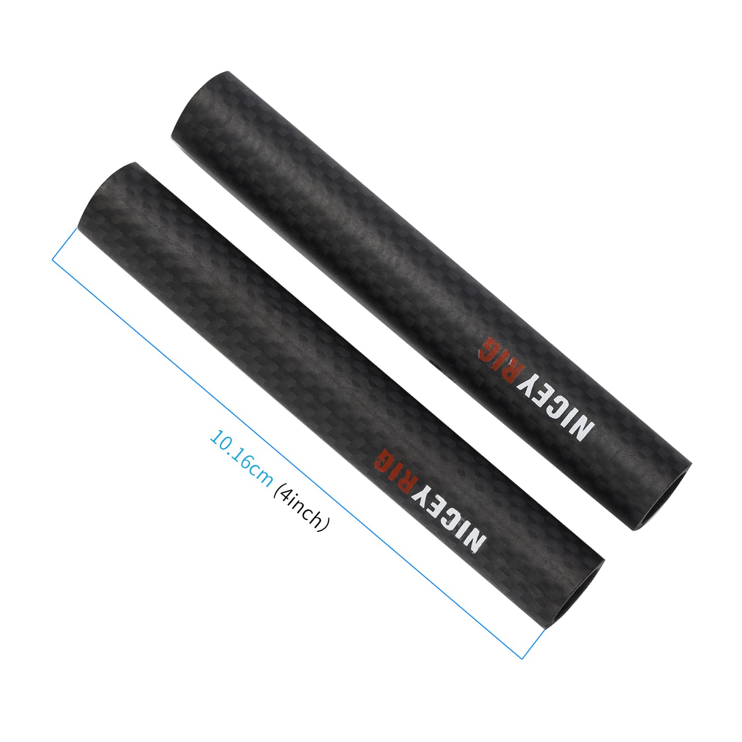 Niceyrig 15Mm Carbon Fiber Rod 4'' Short Rod For Camera Cage Rig, Top Handle, 15Mm Rail Block [Pack Of 2] - 554