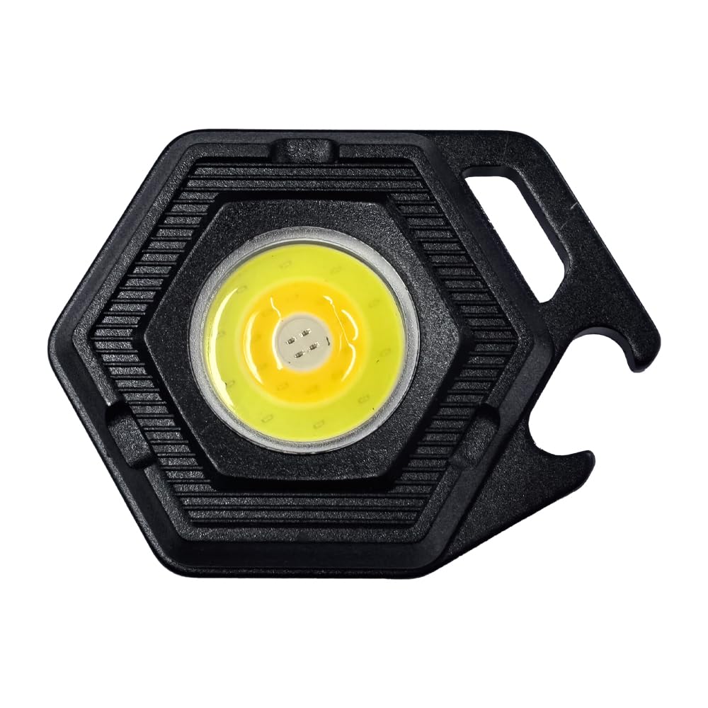 Obonsile Magnetic Keychain Flashlight - 1000 Lumens Cob Rechargeable Torch W/6 Modes & Bottle Opener, Hands- Magnetic Base For Camping, Cycling, Car Repair, Emergency Kit (Compact 3.35In)