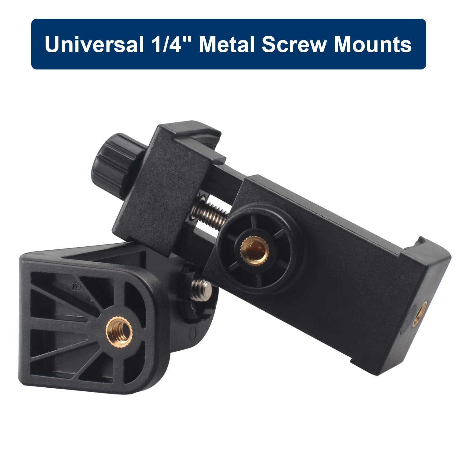 Qieimufhd Universal Smartphone Mount Holder – Compatible With Tripods & Stands (1/4 Inch Screw). Rotates 360° For Vertical & Horizontal Adjustments. Secure Grip For All Phones