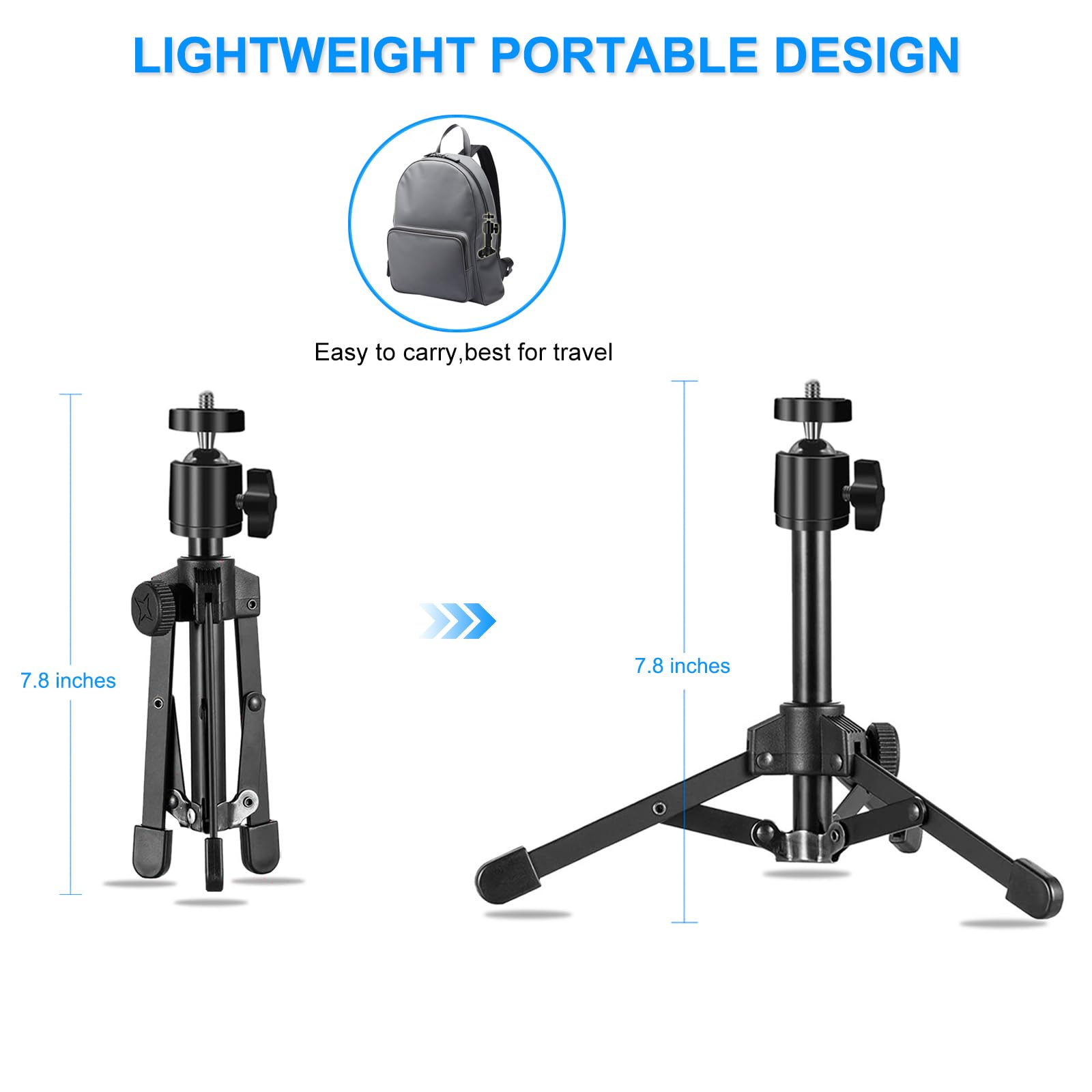 Jcwiny Mini Projector Stand - Table Top Tripod With Tilt Angle Adjustable Small Tripod For Projectors, Cameras, Dslr, Smartphones