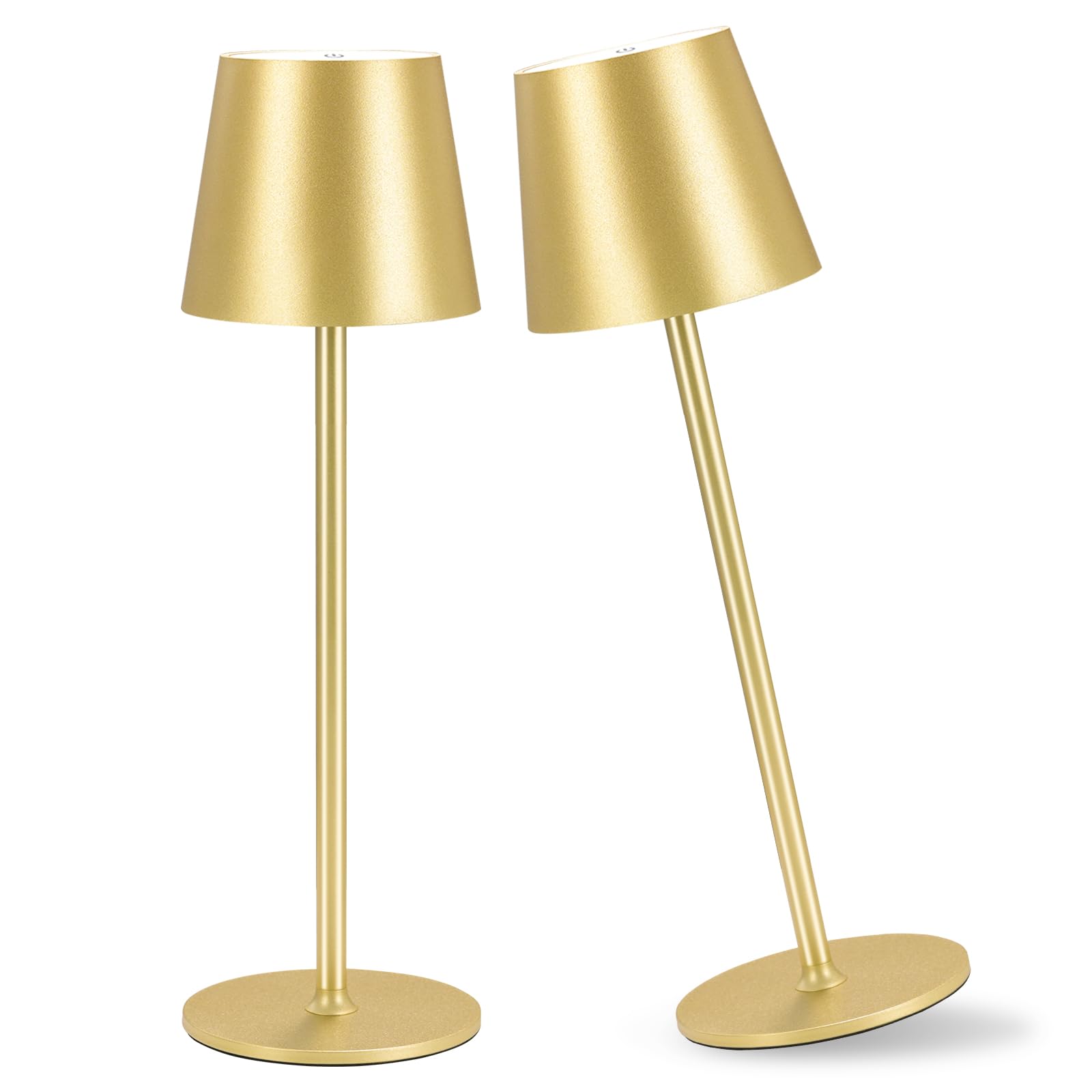 Imqsqik 2 Pack Cordless Table Lamp, 5000Mah Portable Rechargeable Led Desk Lamp (Gold)