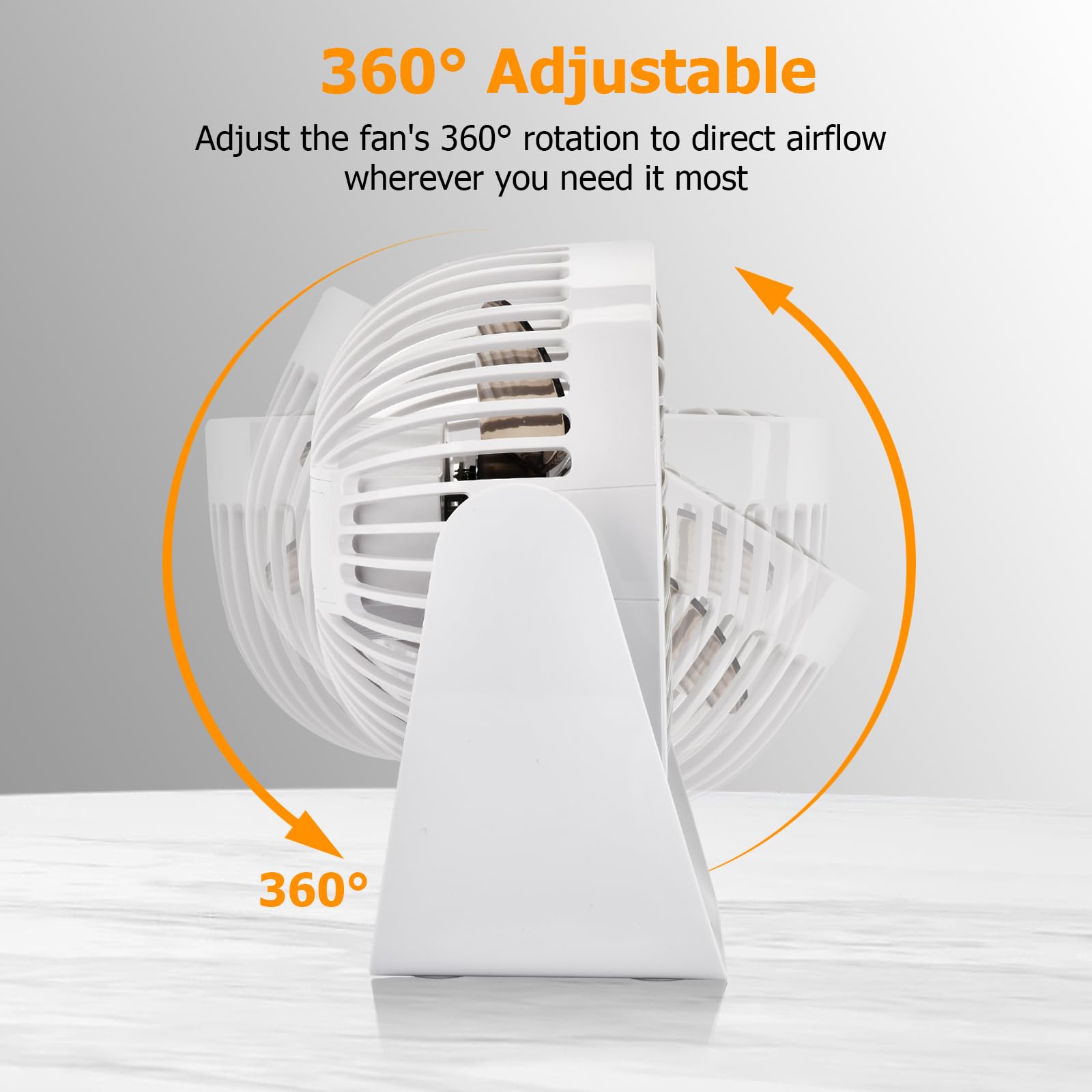 Desk Fan With Strong Airflow, 6.8 Inch Quiet Small Portable Table Fan, Brushless Motor, 3 Speeds