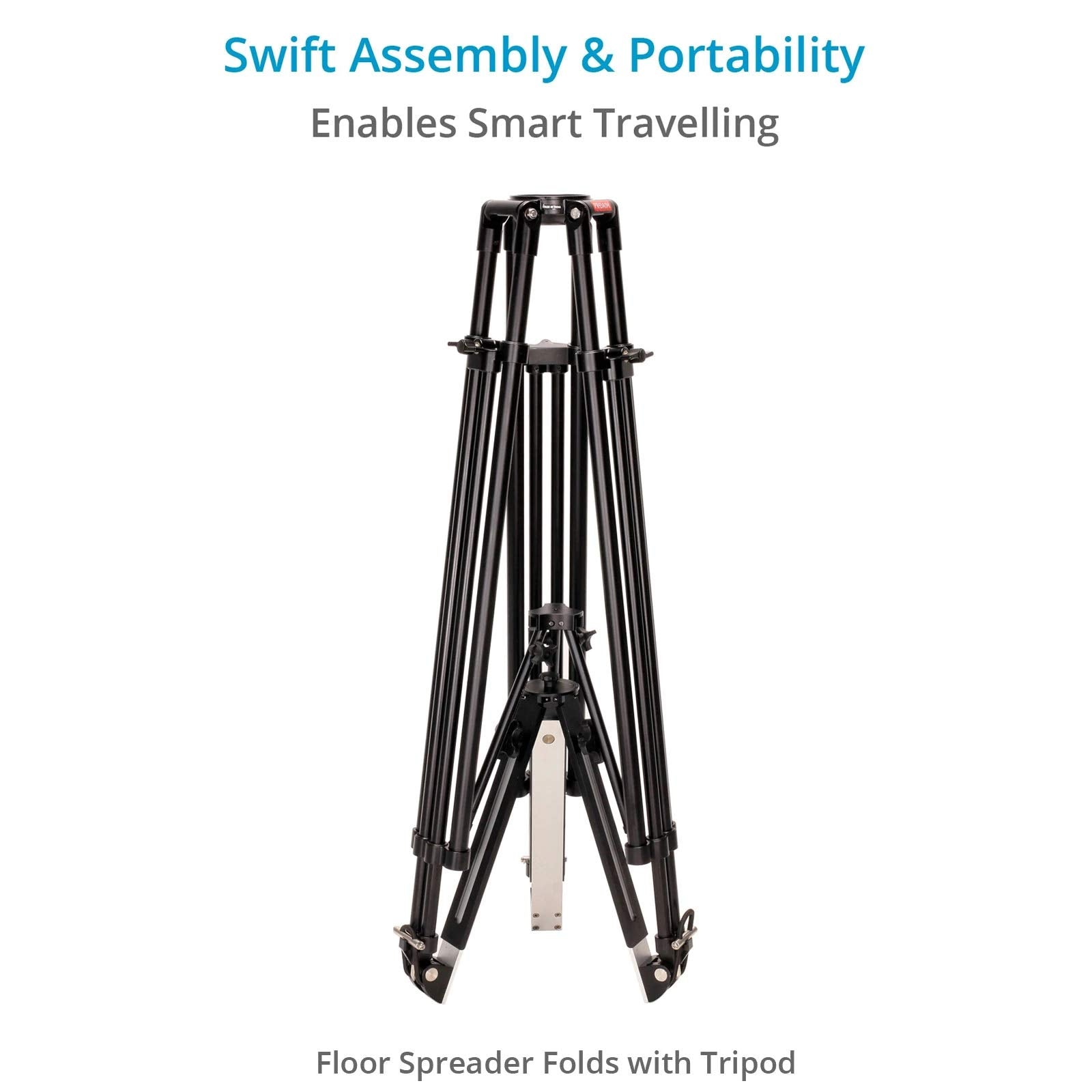 Proaim 100Mm Camera Tripod Stand With Aluminum Spreader. Payload Of Up To 80Kg / 176Lb. (Cst-100-01)