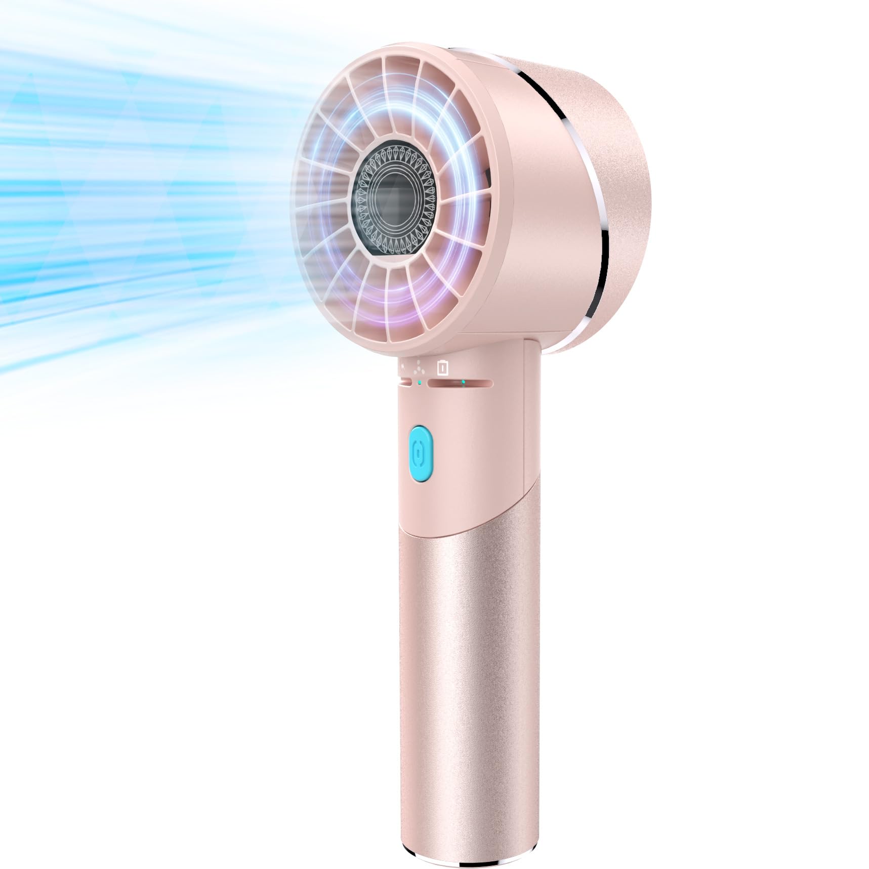 Handheld Fan, Mini Small Portable Turbo Fan, Usb Type-C Rechargeable With 4 High Speeds Personal - Koospark