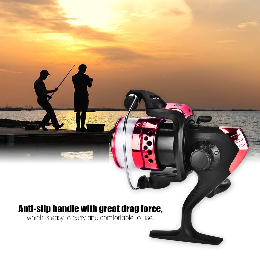 Oukens Fishing Reel, 3 Colors Freshwater Plastic Plating Lightweight Spinning Fishing Reel Tackle Accessory