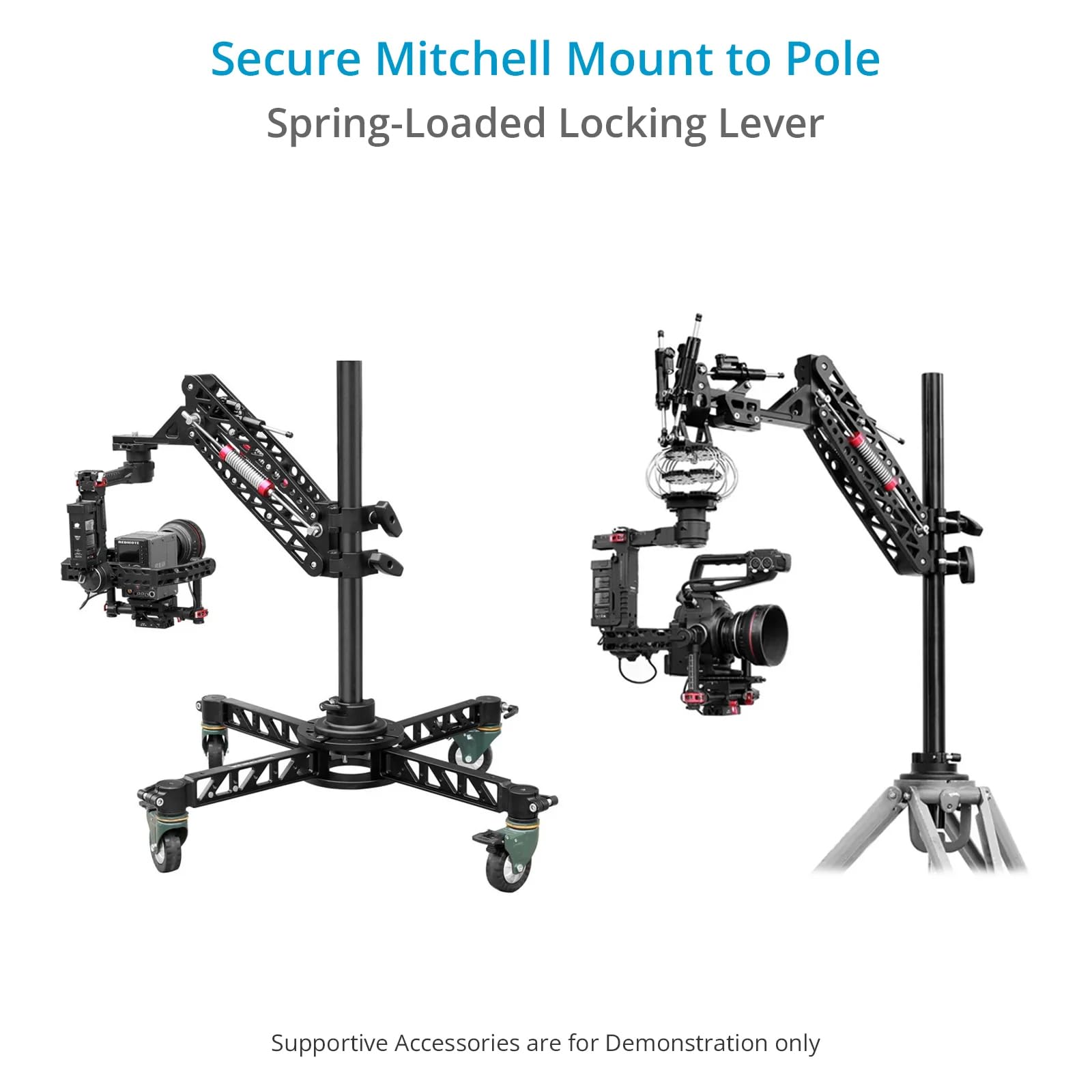 Proaim Scaffold Pole W Mitchell Mount For Vibration Isolator Arms & 3-Axis Camera Gimbals. For Rigging On Sliders & More. (Vi-252-01)