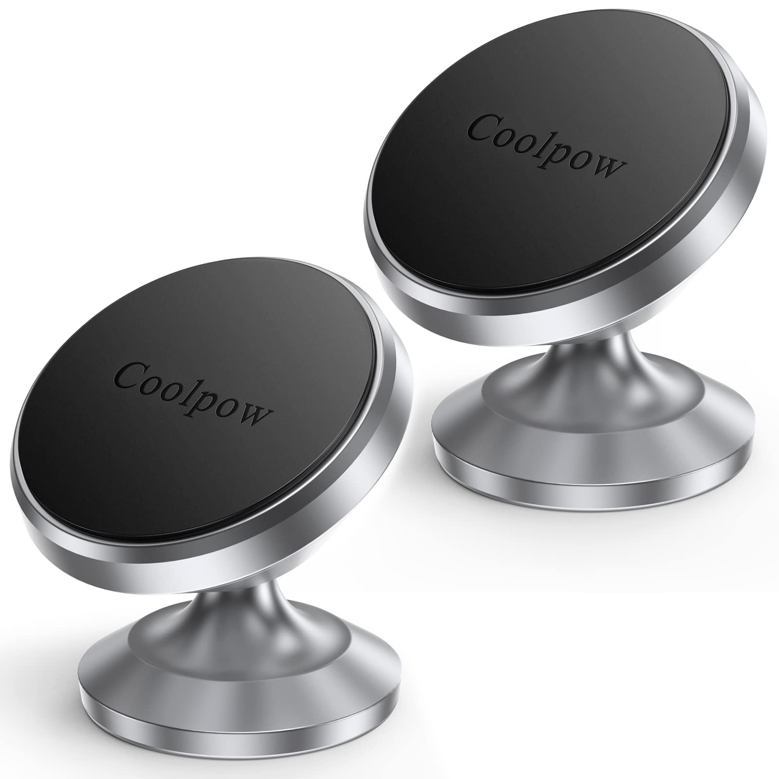 Coolpow 【2-Pack】 Magnetic Phone Holder For Car Phone Holder Mount【Strong Magnet】 Phone Mount For Car Mount For Iphone Magnetic Car Phone Holder【4 Plate】 Soporte De Telefono Para Carro