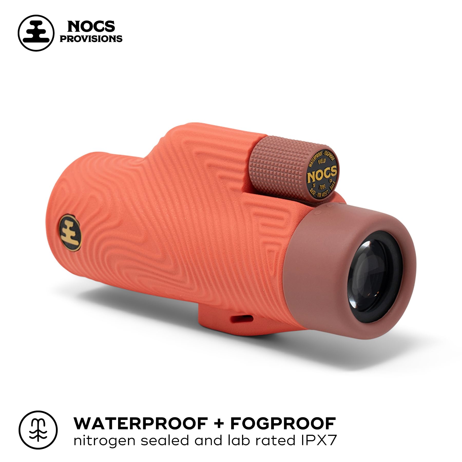 Nocs Provisions Field Tube 8X32 Waterproof Monocular, 8X Magnification Telescope, Bak4 Prism, Wide Field Of View For Bird Watching, Backpacking & Wildlife Viewing - Coral Red