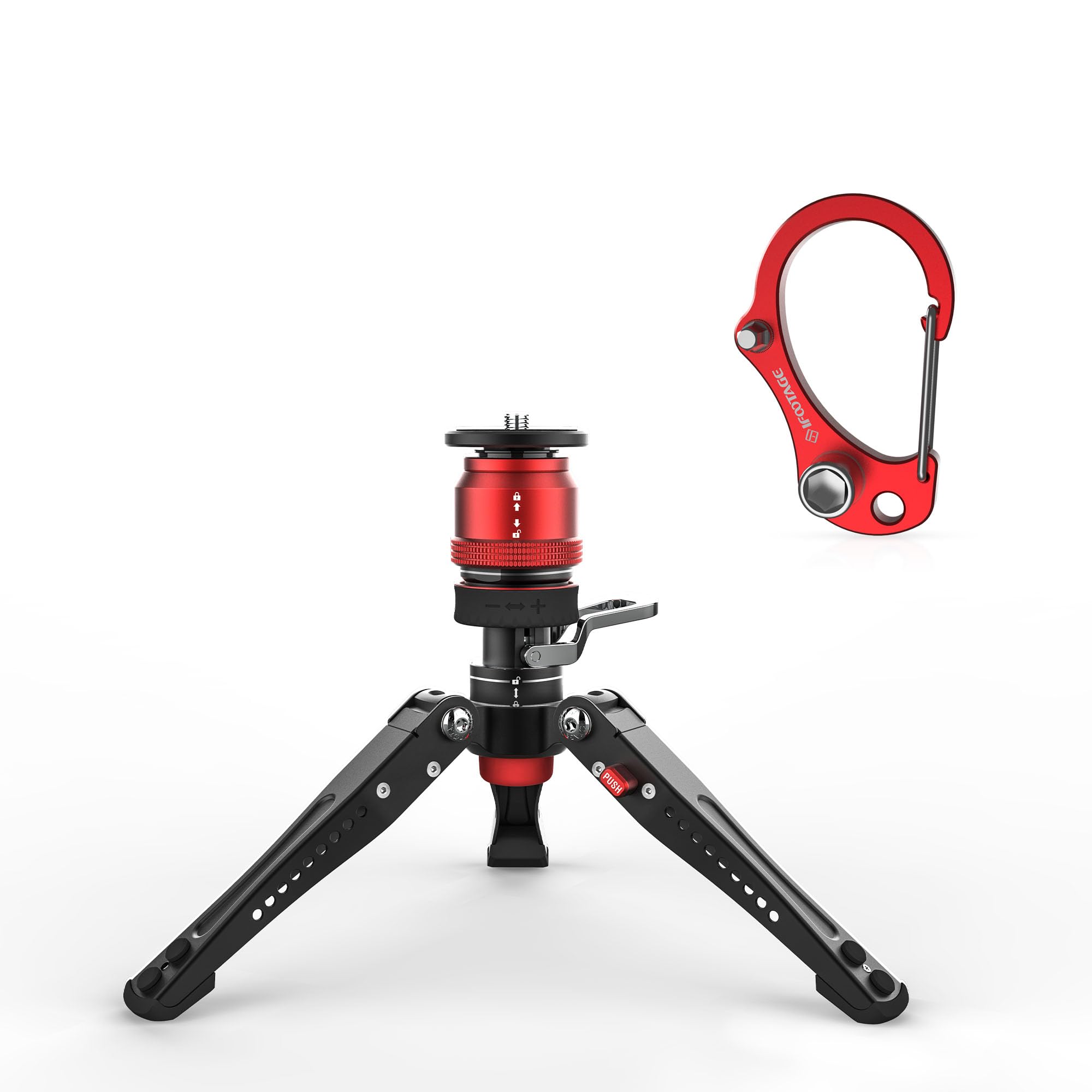Ifootage Mini Tripod For Camera And Tool Hook Red, Professional Tabletop Tripod With Pedal For Photography, Small Tripod Max Load Up To 17.64 Lbs, Desktop Tripod Compatible With Sony, Nikon, Canon Dsl