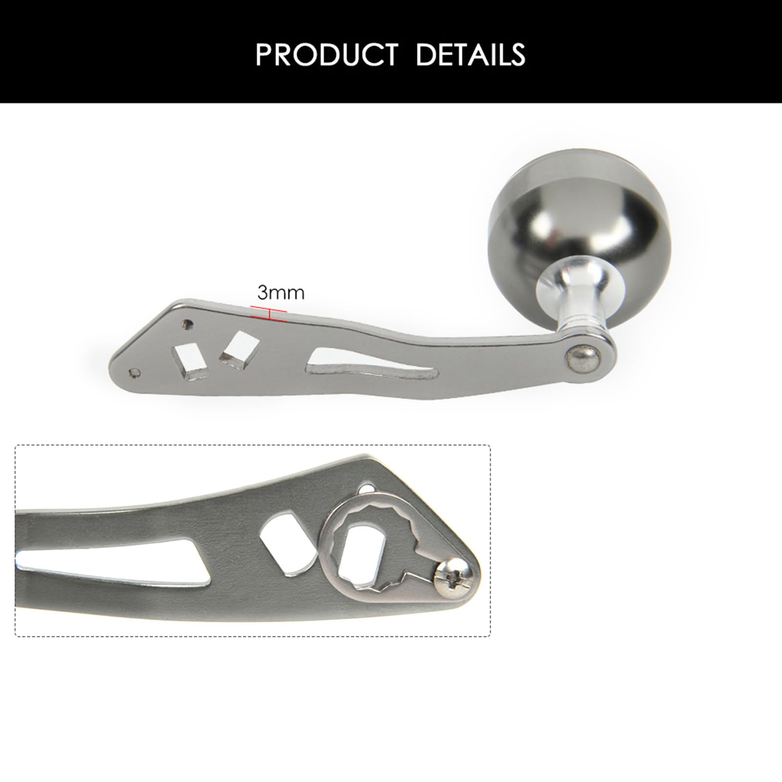 Heoter Single Fishing Reel Handle Metal Fishing Reel Replacement Fishing Tackle Tools For Low Reel