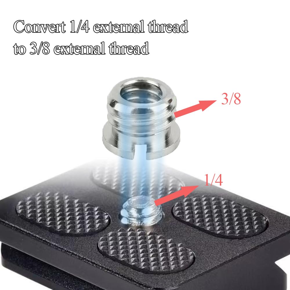 Coret 3/8" Female To 1/4" Female Screw Thread Adapter, Alloy Steel, Nickel Plated, Camera Tripod, Mic Stand, Projector Tray Holder