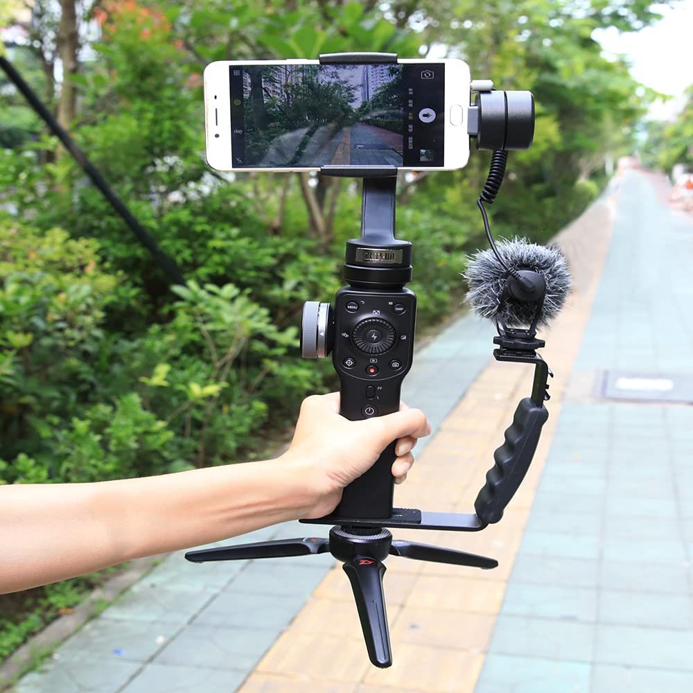 Nc Aluminum Alloy Portable Durable L Style Holder Extension Bracket Mount Stabilizer For Dji For Osmo Mobile 2 For Zhiyun Smooth 4