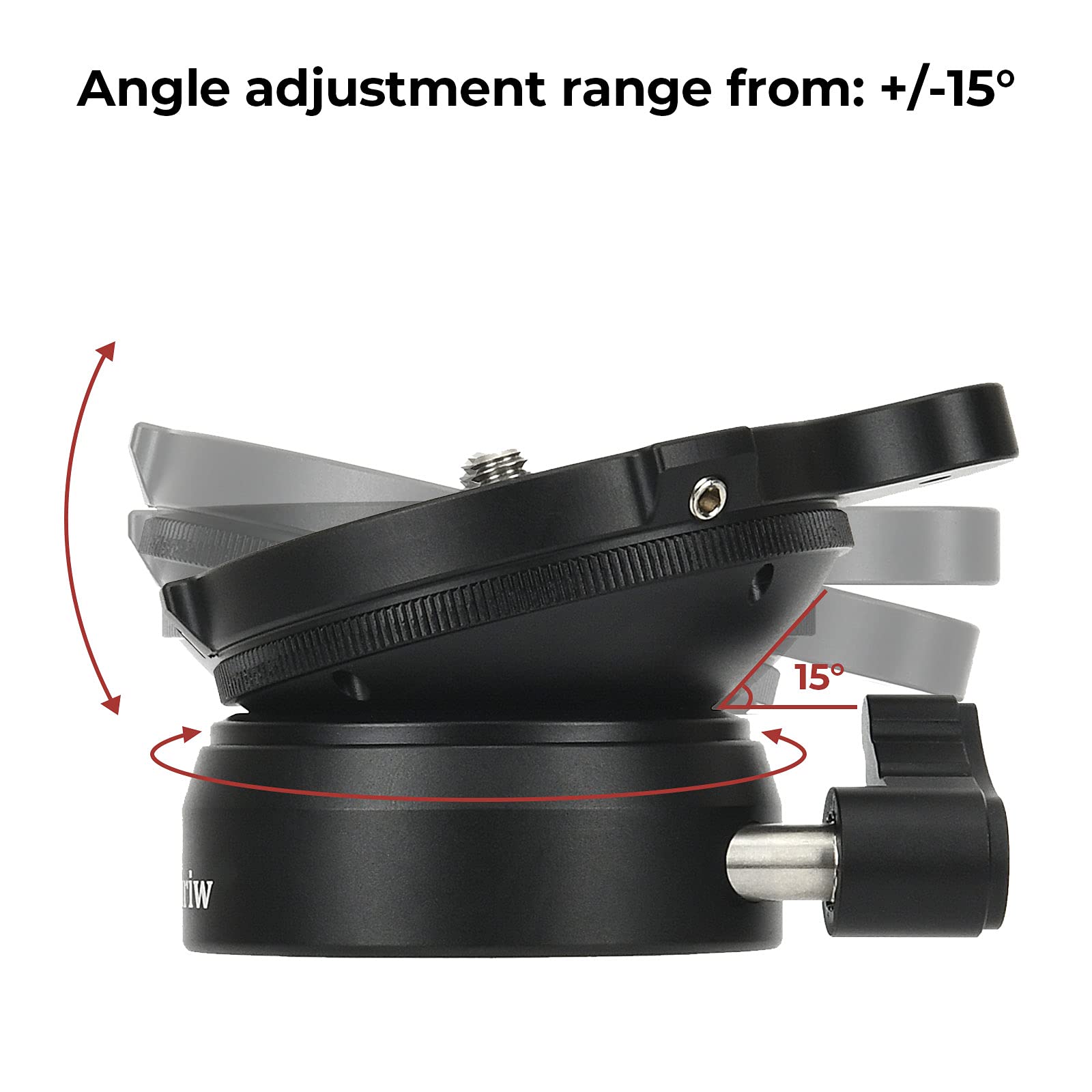 Ytvariw Tripod Leveling Base With Bubble Level,Panoramic Tripod Head Tilted Up And Down 15 Degrees For Canon,Nikon,And Other Dslr Cameras With 1/4" Thread, Tripods & Monopods With 3/8" Thread