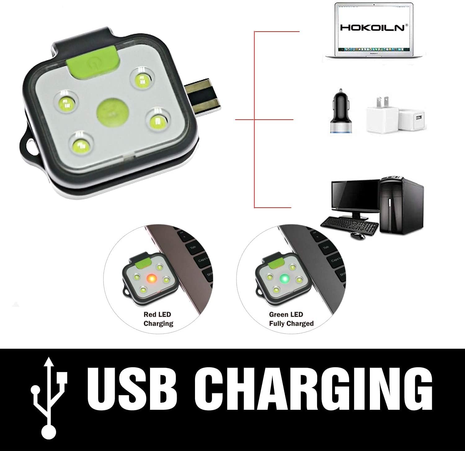 Hokoiln Outdoor Night Running Lights, 2Pack Led Running Lights For Runners With Rechargeable Battery For Camping, Hiking, Running, Jogging, Outdoor Adventure
