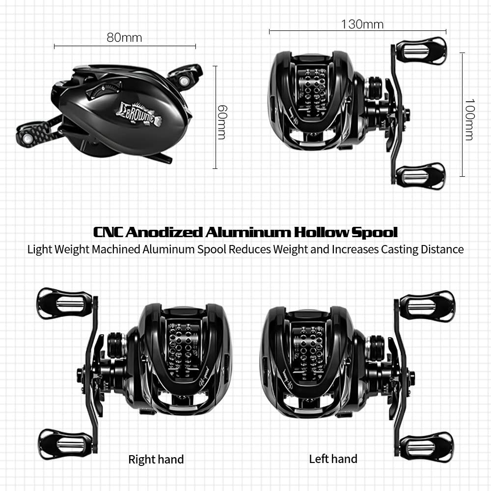 Doviello Bmc100 150G/0.33Lb Bfs Reel Baitcaster Reels With Drag Clciker 8.1:1 High Speed 5Kg/11Lb Drag Power 11+1Bb Baitcasting Reel Bait Fitness System Carbon Fishing Reel