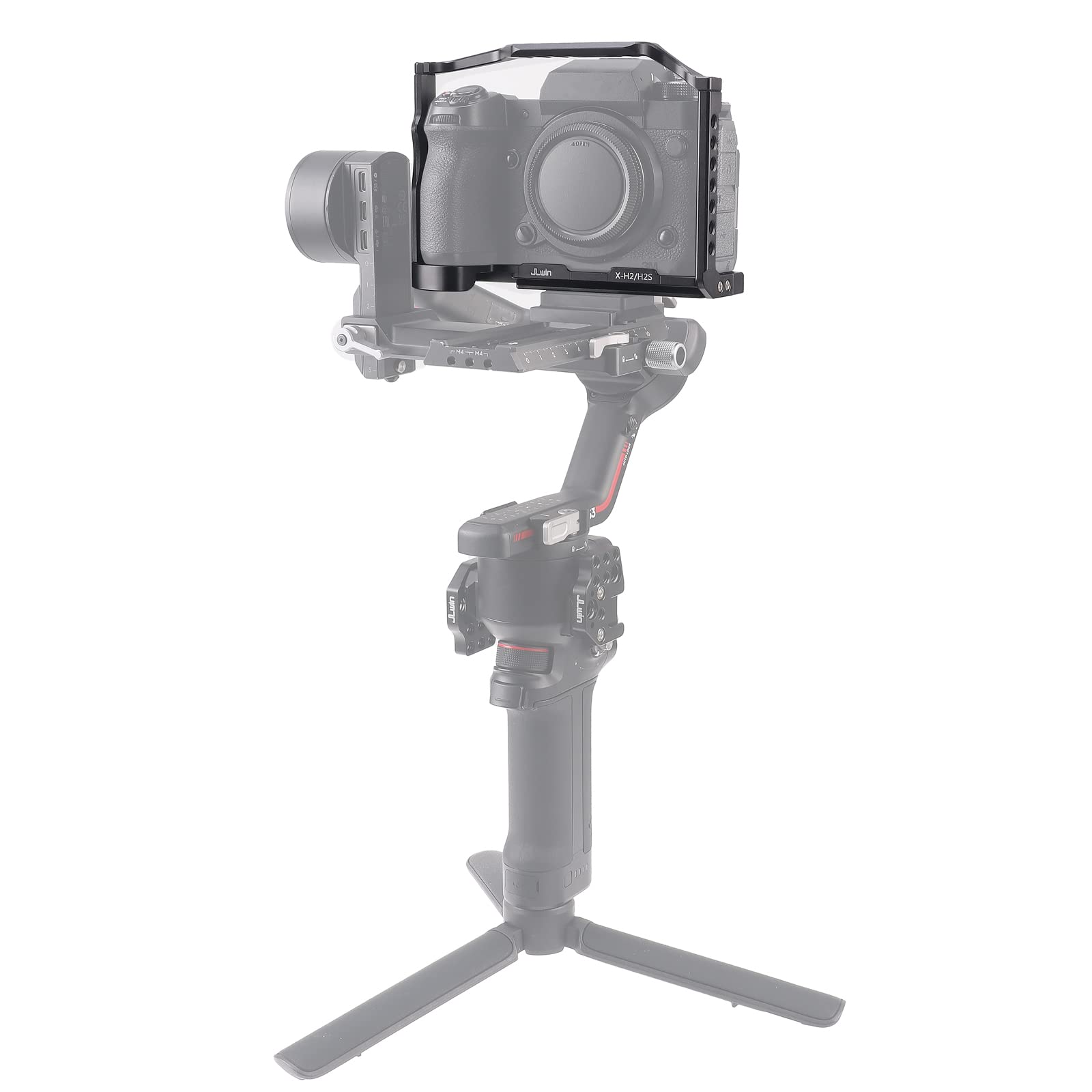 Focusfoto Camera Cage Video Filmmaking Stabilizer Rig Aluminium Alloy Extension Frame With Cold Shoe And 1/4" 3/8" Screw Mouting For Fujifilm X-H2/X-H2S Camera