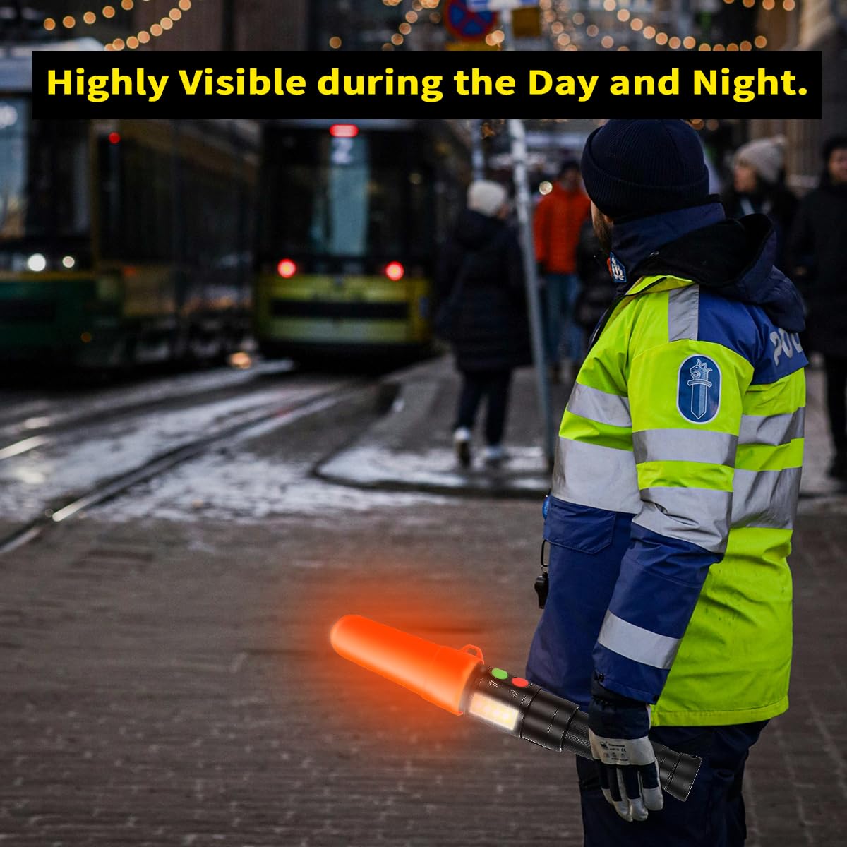 Aulite Electronic Whistle Wand Flashlight For Traffic,Training Usb C & Magnetic Rechargeable,Cob Light,Magnets Base