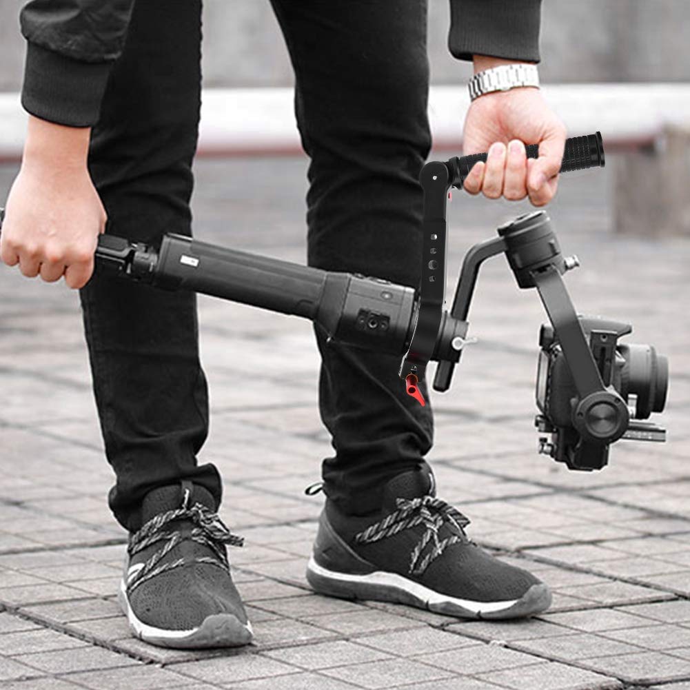 Pomya Gimbal Hand Grip, Lanyard Sling Extension Bracket Monitor Flash Mount Handle Extender Compatible For Dji Ronin-S Zhiyun Crane2 Handheld Gimbal Stabilizer(For Ronin-S)