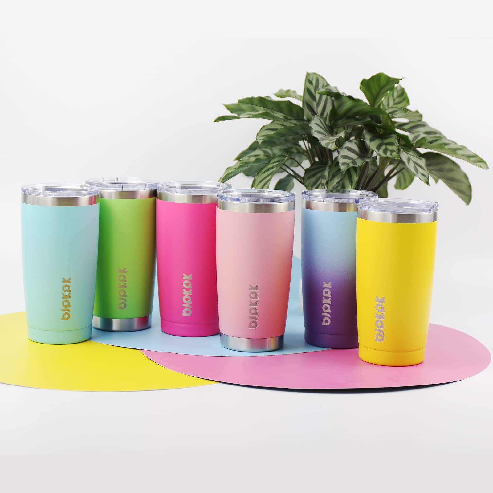 Bjpkpk Black Insulated Tumbler With Lid And Straw 20 Oz Stainless Steel Coffee Tumblers Cup