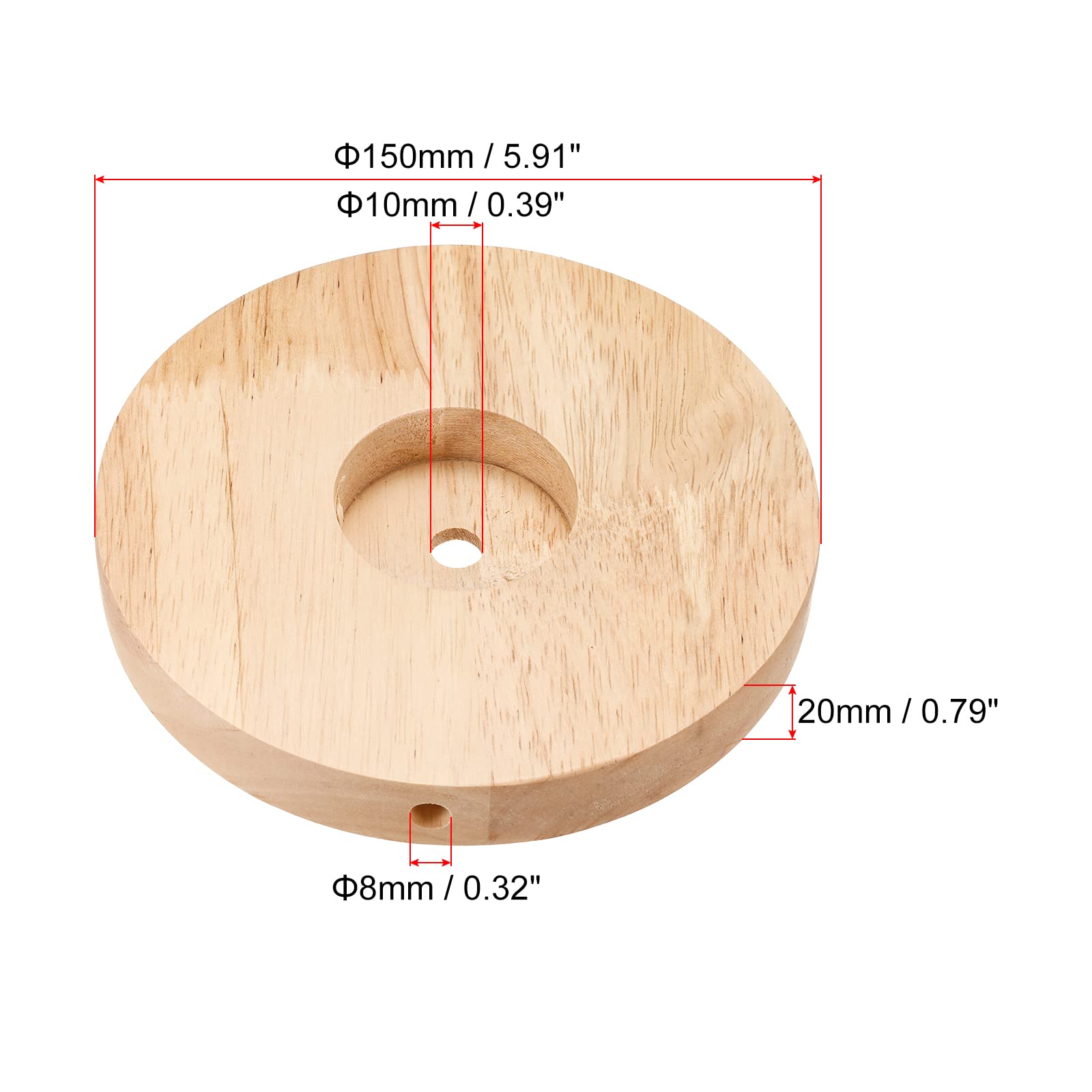 Patikil 150Mm Wooden Lamp Base, 2 Pack Circular Solid Wooden Base Wood Desk Lamp Stand Replacement For Table Lamps Diy