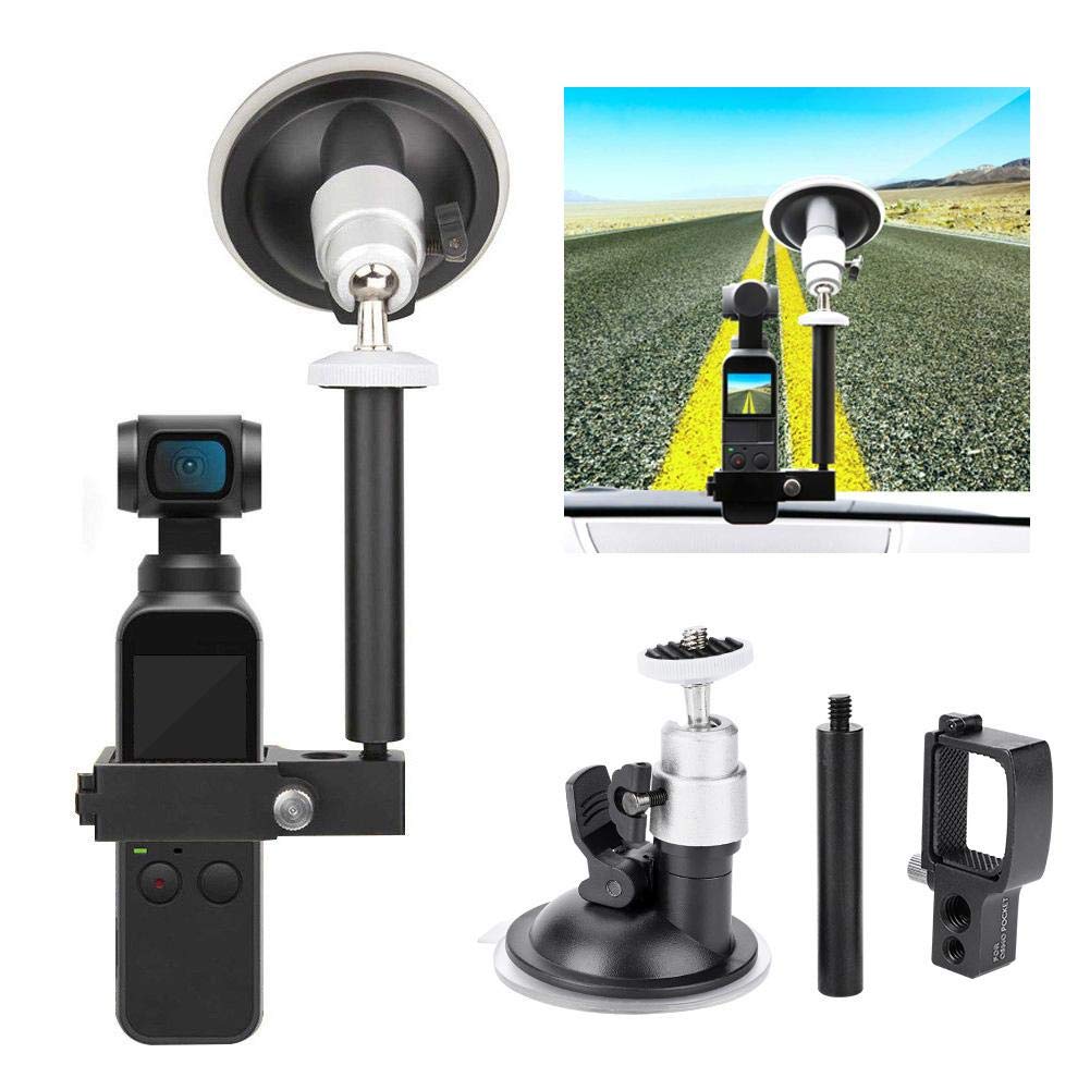 Pomya Camera Car Bracket，3/8 1/4 Car Holder Windshield Mount Bracket Stand+Suction Cup Set For Dji Osmo Pocket Camera