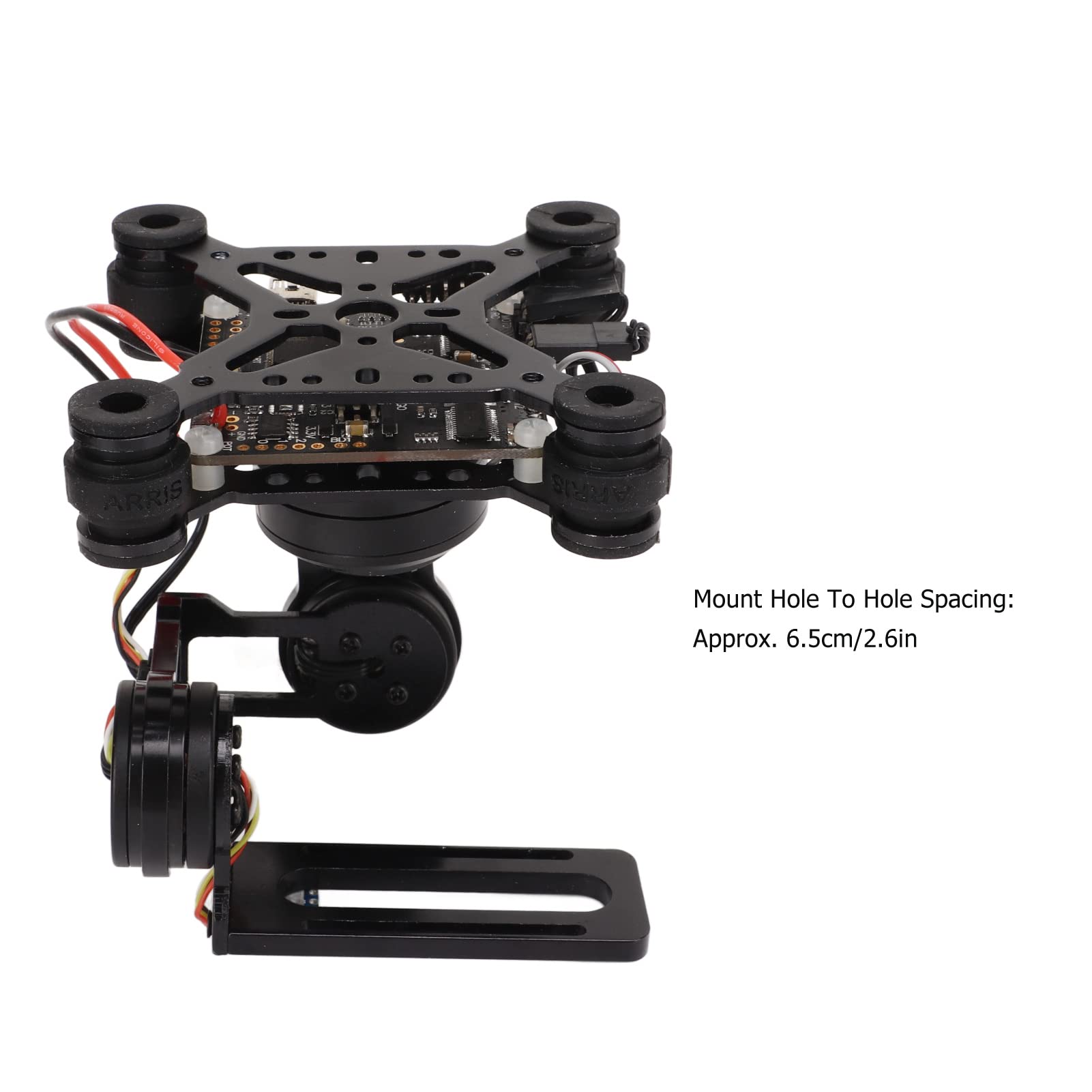 Evtscan Black Cnc Aluminum Alloy Lightweight Brushless 3 Axes Camera Stabilizer Stable For Fpv Cameras