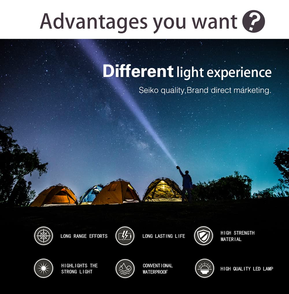 Sowav Rechargeable Spotlight, Super Bright Flashlights High Lumens, Led Searchlight With Handle, Ipx4 Waterproof Spot Lights For Home Security, Camping, Boat, Hunting, Emergency Power Outage