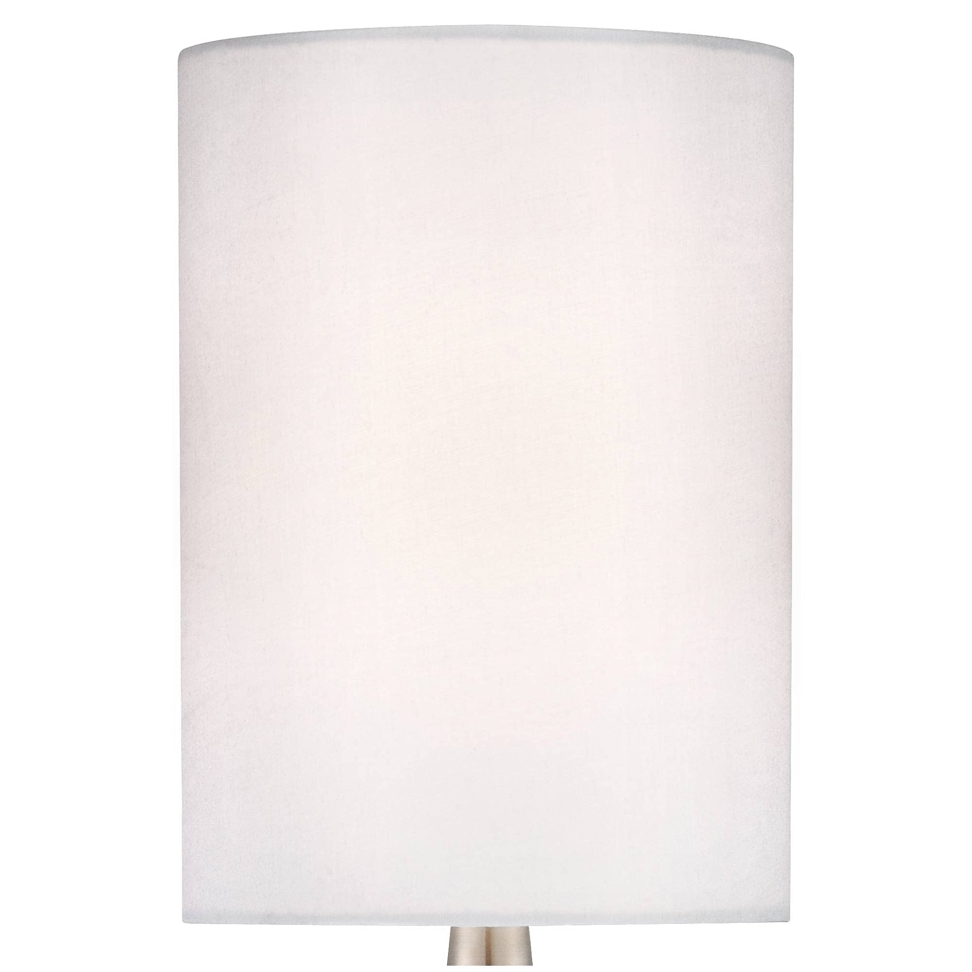 360 Lighting Modern Accent Table Lamp 21" High Brushed Nickel Silver Metal Teardrop White Cylinder Uno Shade Decor For Bedroom Living Room House Home Bedside Nightstand Office Kids Family