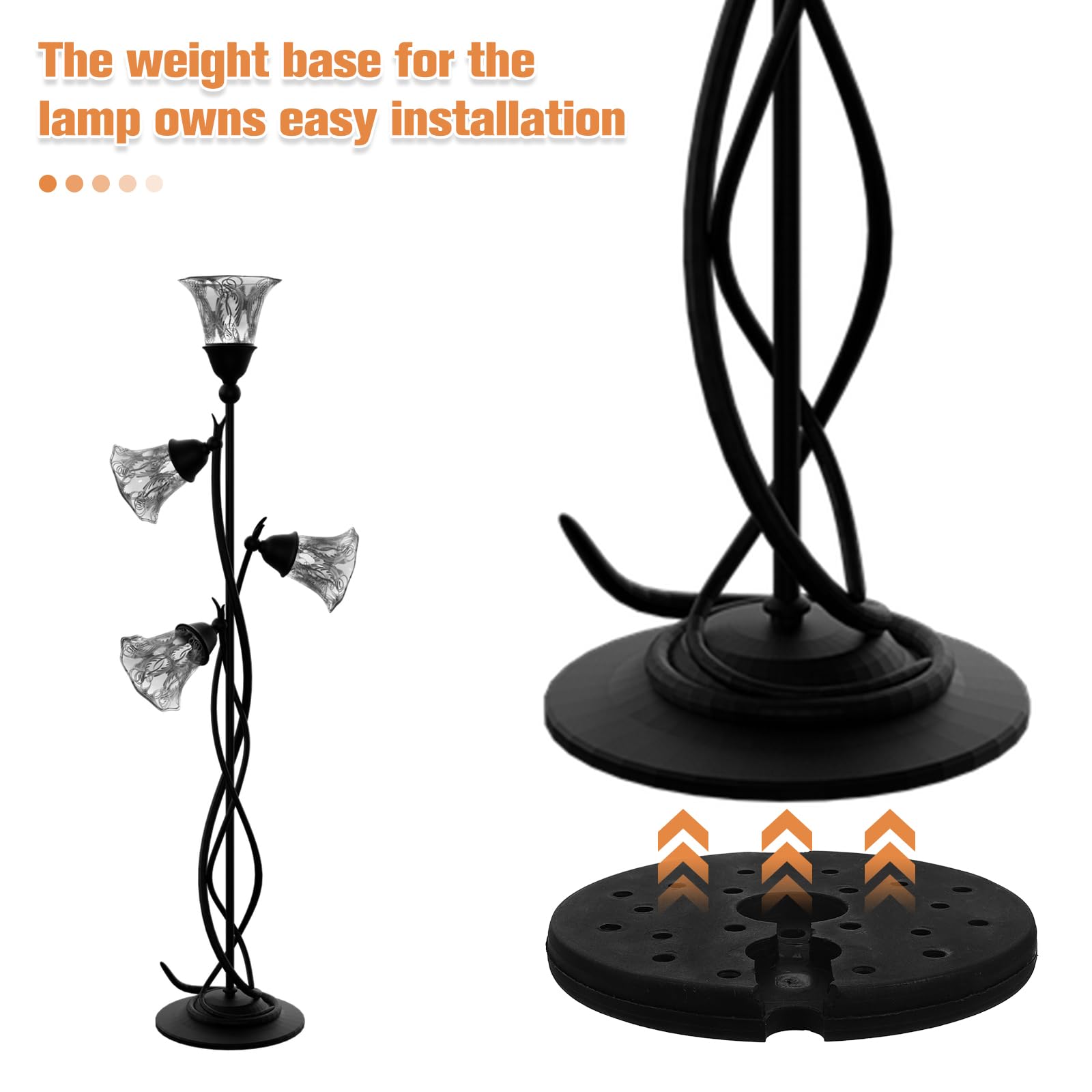 Luxshiny Plastic Lamp Base Table Lamp Counterweight Round Base Weight Convenient Light Supplies For Floor And Desk Lamps (Diameter 9.16 Inch)