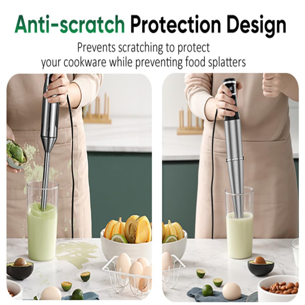 Uniqus 1000W Handheld Immersion Blender Set 5 In 1 Stick Blender With Chopper, Whisk, Beaker, Frother Anti-Scratch, Non-Bpa Hand Blender Kit For Versatile Cooking
