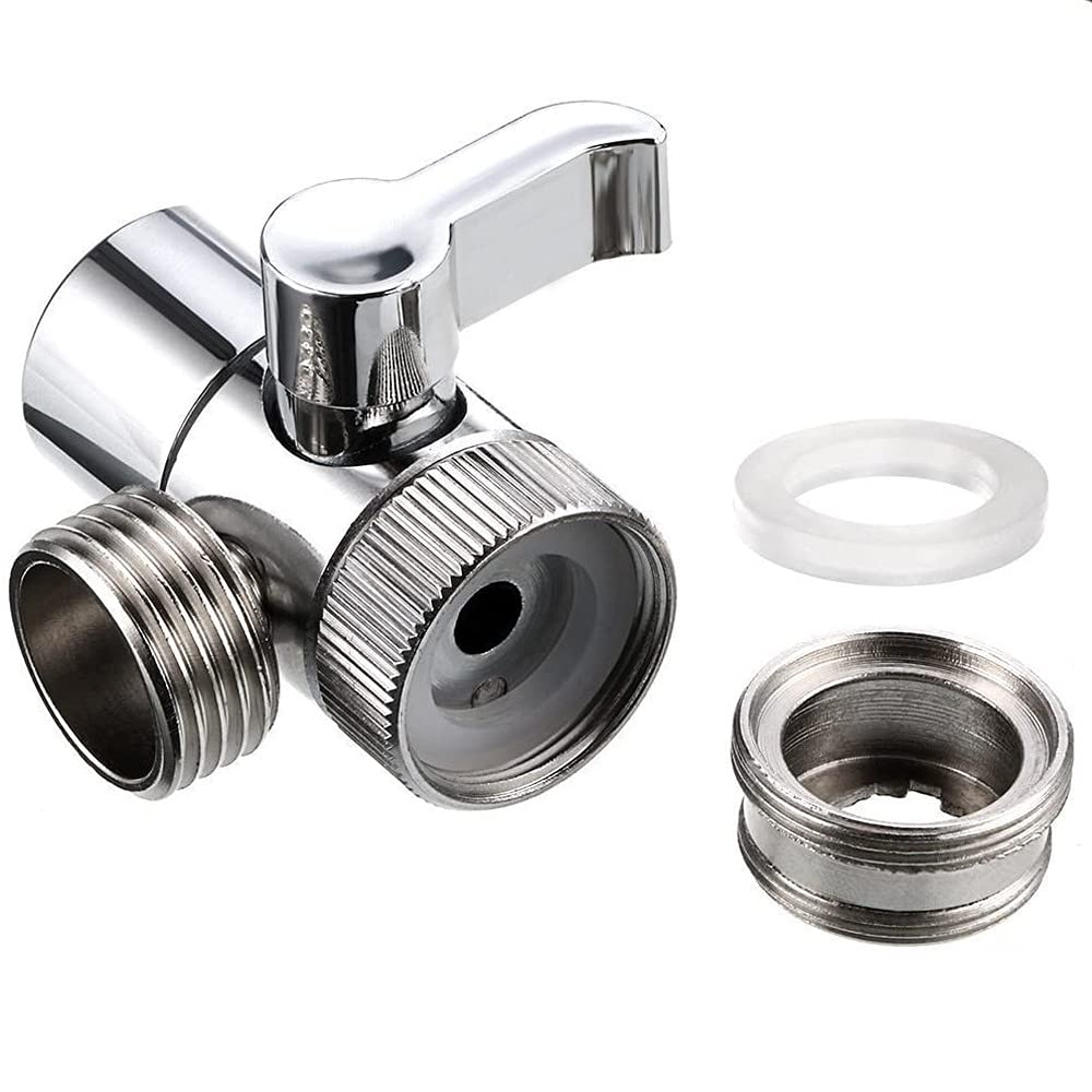 Spyshop Polished Chrome Brass Sink Valve Diverter Faucet Splitter For Kitchen,Handheld Showerhead Or Bathroom Sink Faucet Replacement Part Faucet To Hose Adapter Splitter Part M22 X M24