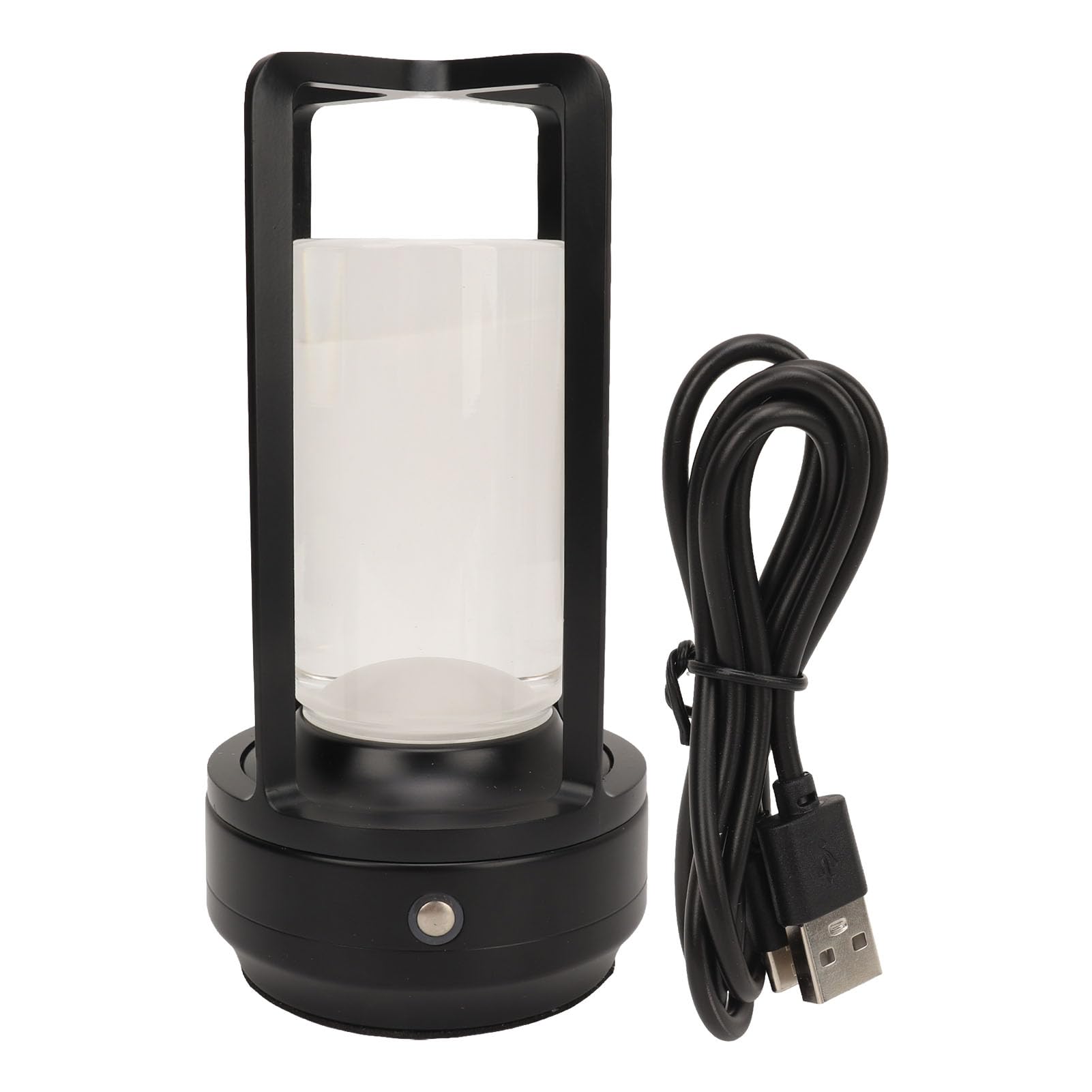 Cheotime Cordless Table Lamp, Crystal Lampshade 3 Color Temperatures Touch Control Usb Rechargeable Led Desk Lamp For Home (Black)