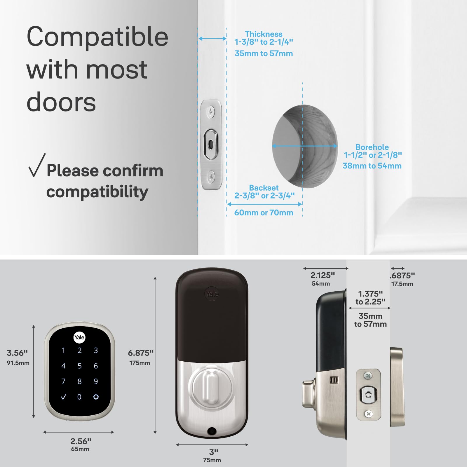 Yale Security Keyless Entry Touchscreen Deadbolt - Unlock Using Your Entry Code - No App Or Connectivity - Black Suede