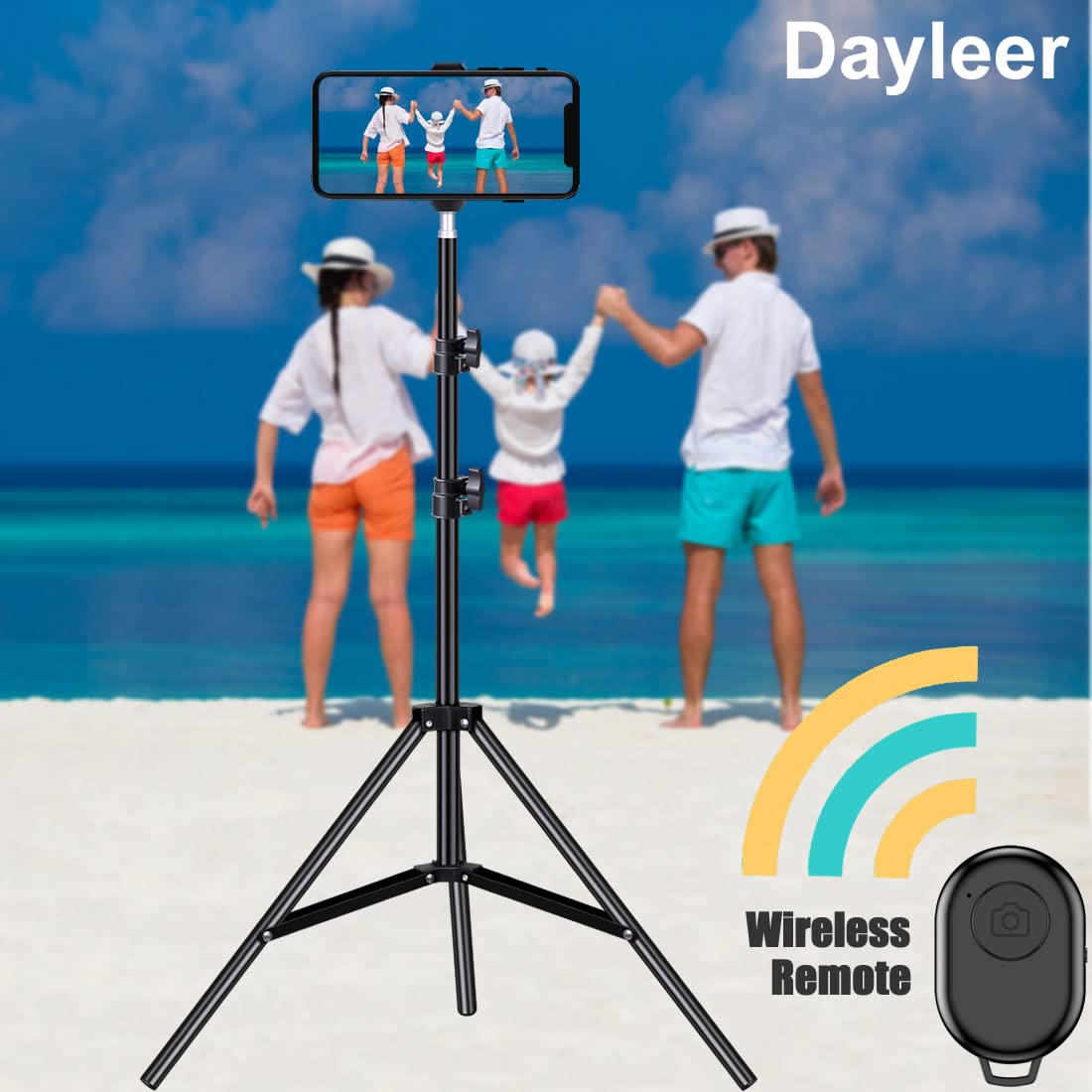 Dayleer Selfie Stick Tripod, 65" Extendable Tall Camera Cell Phone Tripod Stand With Remote For Iphone 15 14 13 12 11 Pro Max Samsung Galaxy S23 S22 S21