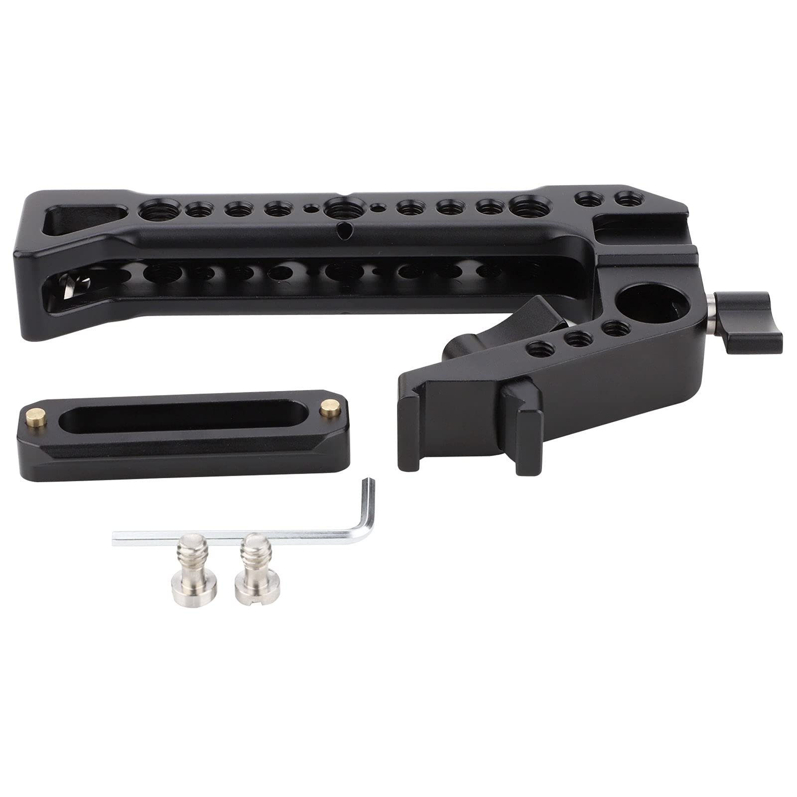 Akirood Top Handle Grip For Nato Rail Standard,Universal Video Stabilizing Rig For Microphone, Led Light, Monitor, Easy Low Angle Shots