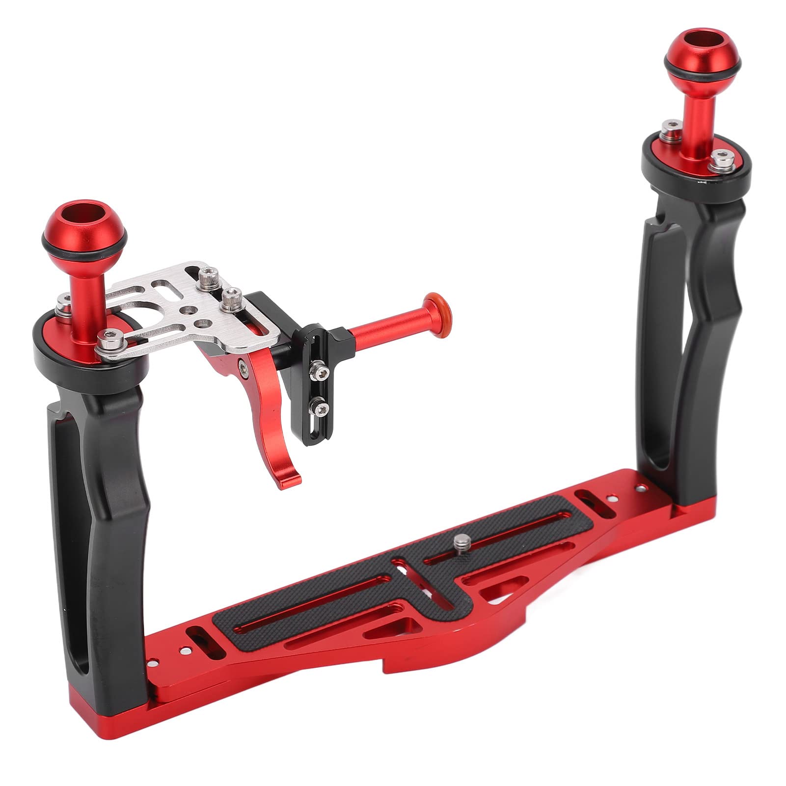 Denash Dual Handle Tray Stabilizer, Adjustable Telescopic Diving Underwater Camera Housing, Ergonomic Tray With Shutter For