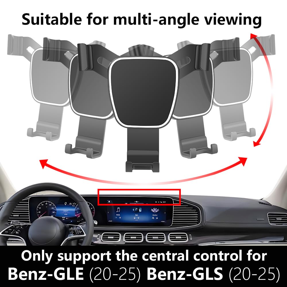 Lunqin Car Phone Holder For Mercedes Benz Gle Class 2020     , Gls Class 2020- Auto Accessories Navigation Bracket Interior Screen Decoration Dash Board Mobile Cell Phone Mount Case