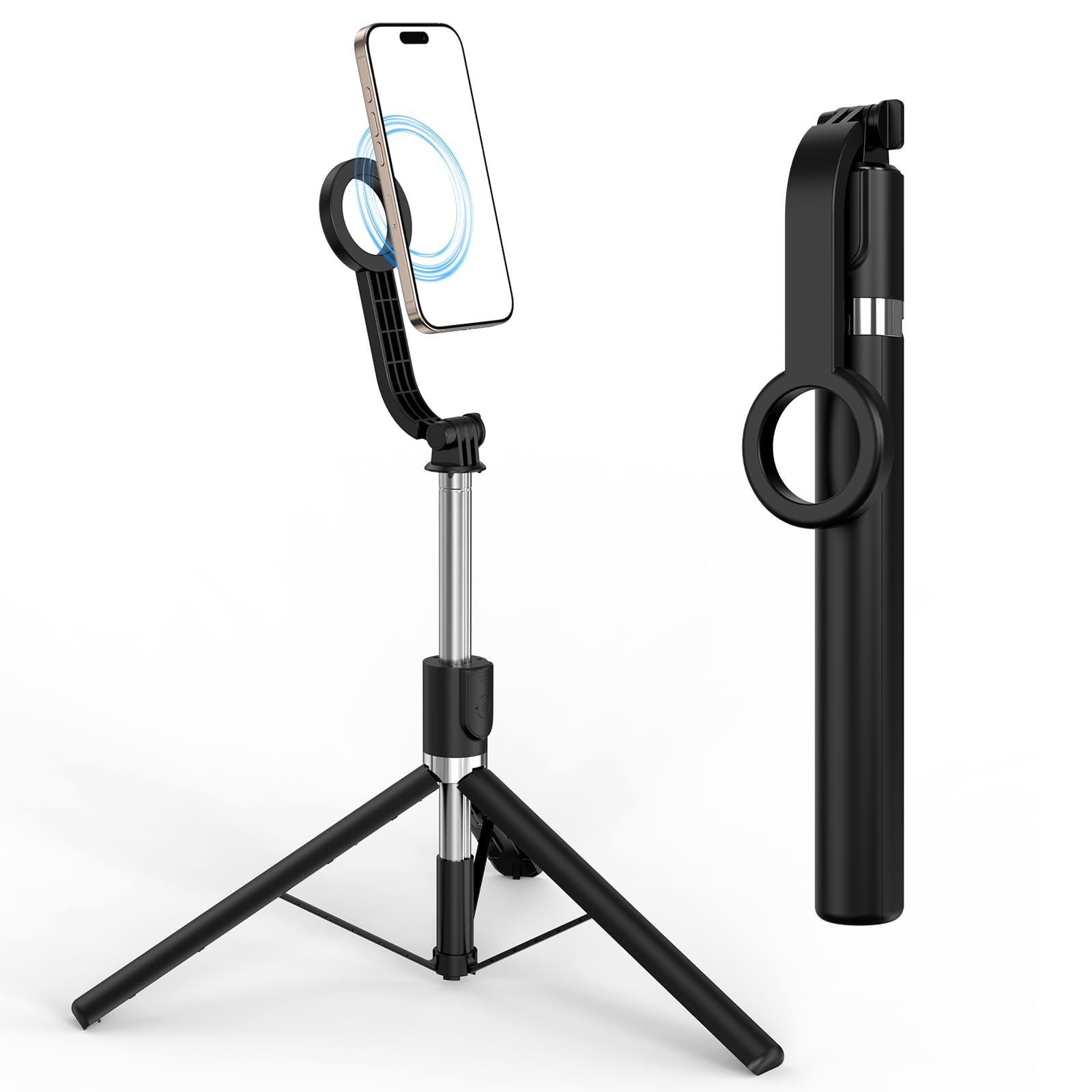 E-Tree Magnetic Selfie Stick Tripod For Magsafe Iphone, 67" Cell Phone Tripod Stand With Remote