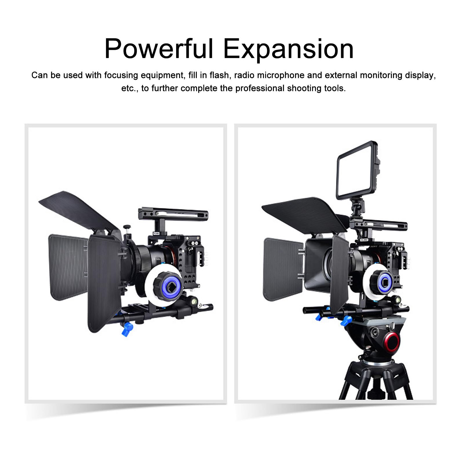 Fydun Camera Cage Kit Aluminum Alloy Video Stabilizer With Cold Shoe Mount For A7 Series