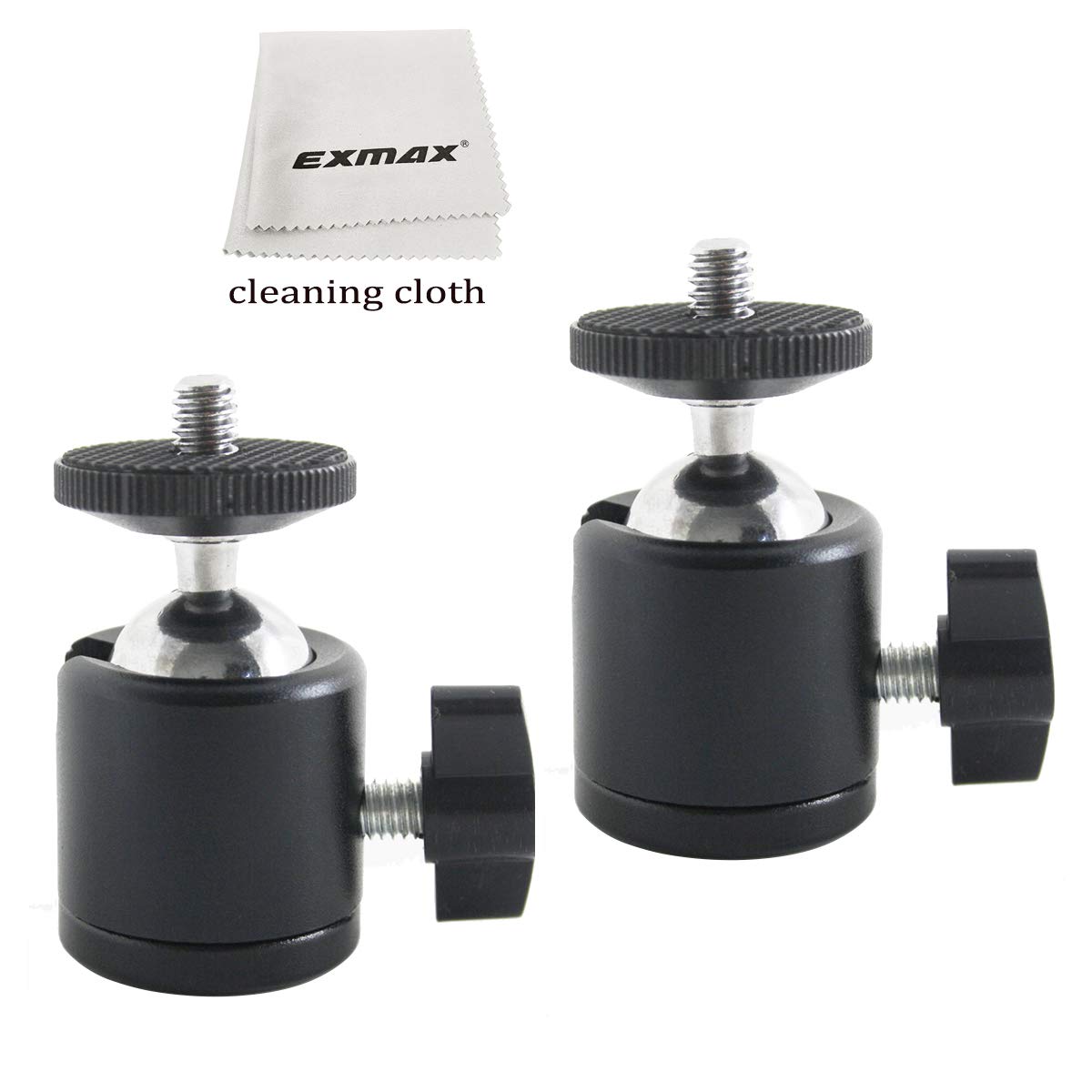 Exmax 360 Degree Swivel Mini Tripod Ball Head With 1/4” Screw Thread Base For Dslr Camera Camcorder Led Light Tripod Monopod Bracket Compatible With Htc Vive Gopro - 2 Pack Black