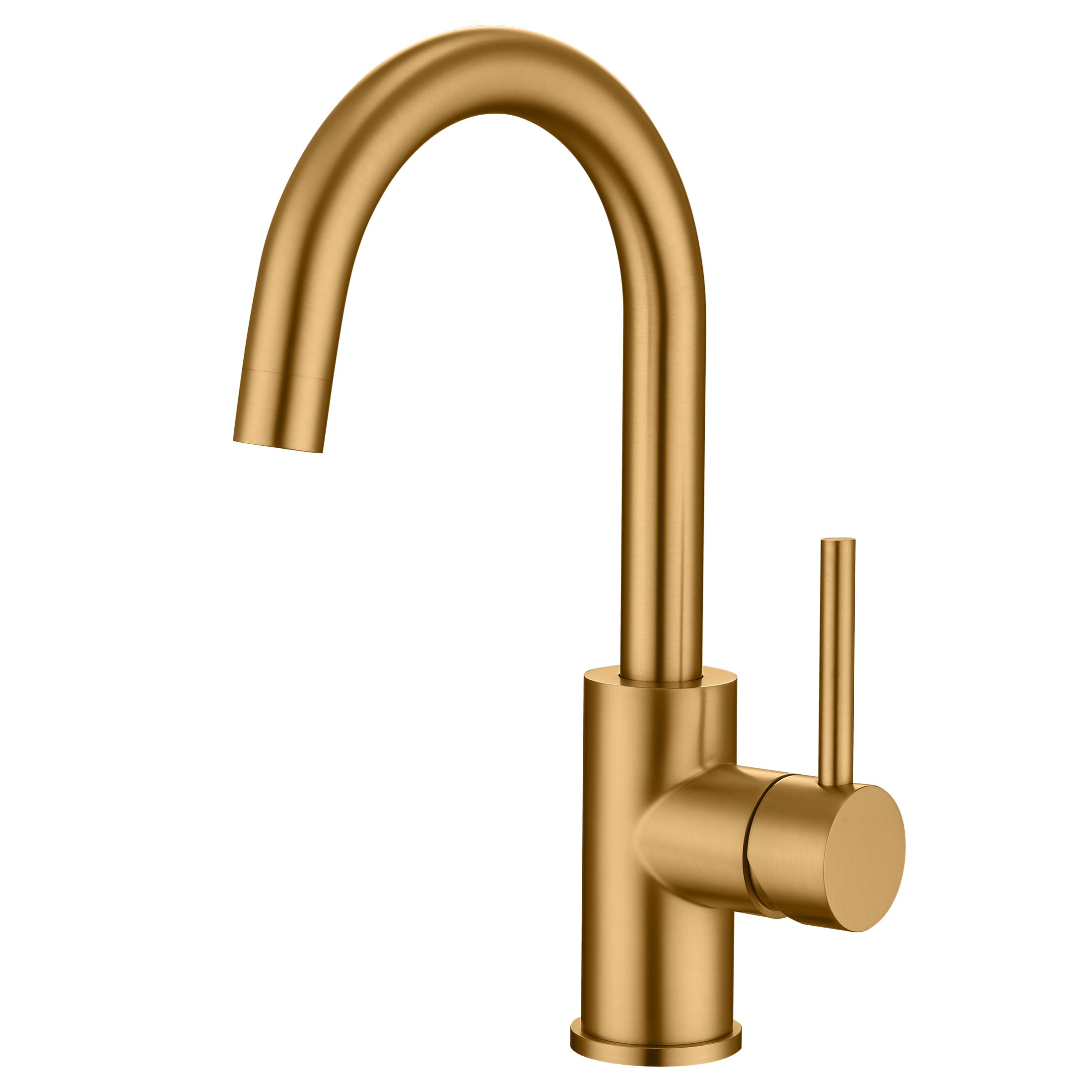 Wipphs Brass Bar Faucet Single Hole, Brushed Brass Kitchen Sink Faucets, Single Handle Brush Gold Modern Wet Bar Sink Faucets, Stainless Steel Mixer Basin Taps